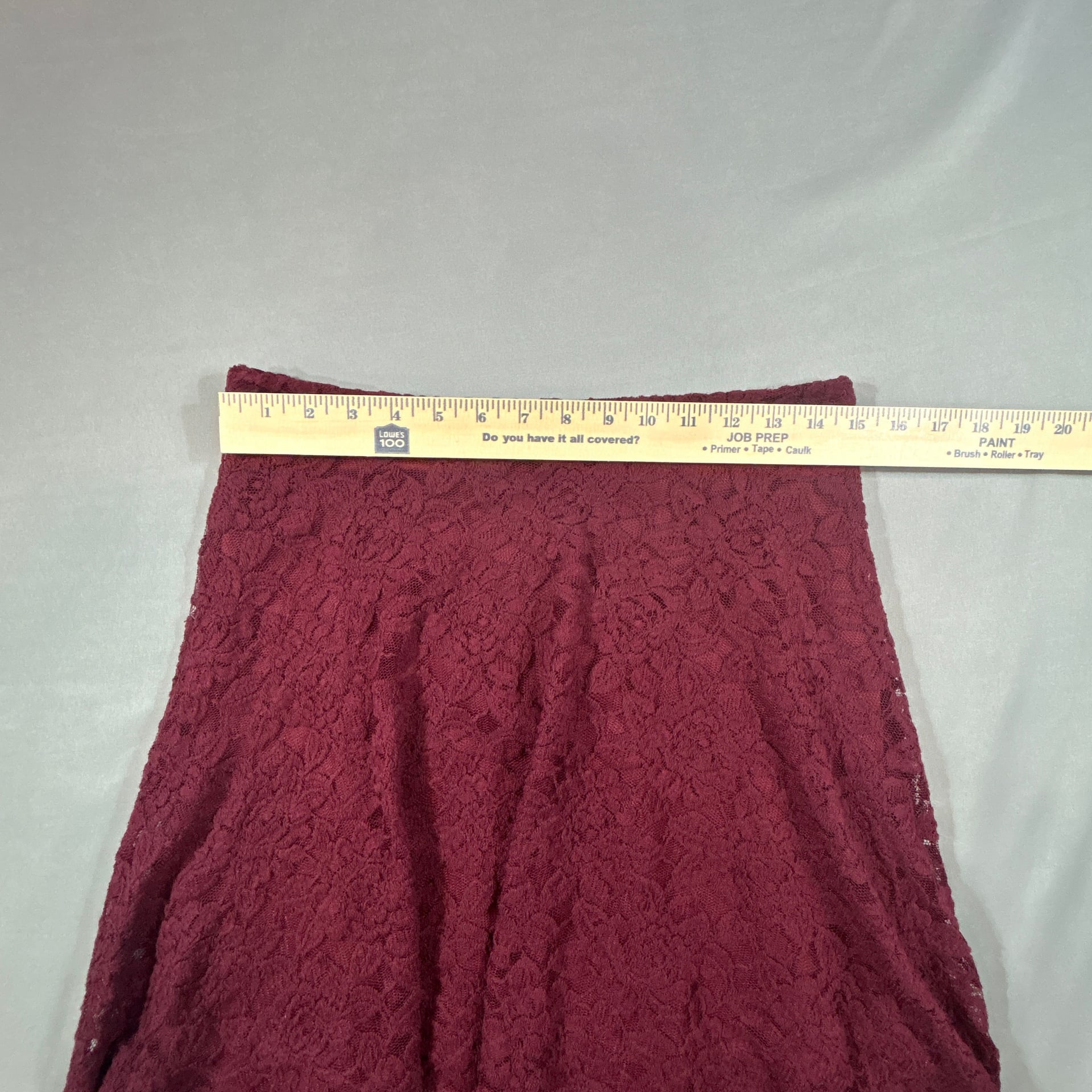 American Rags Skirt Medium Lace Lined High Low Burgandy Zip Back Fairy Goth 7