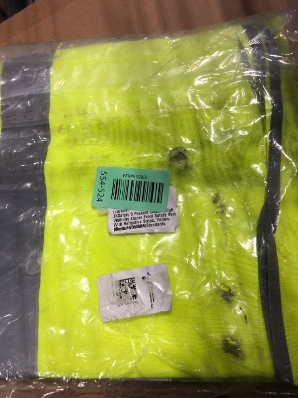 JKSafety 9 Pockets Class 2 High Visibility Zipper Front Safety Vest 3