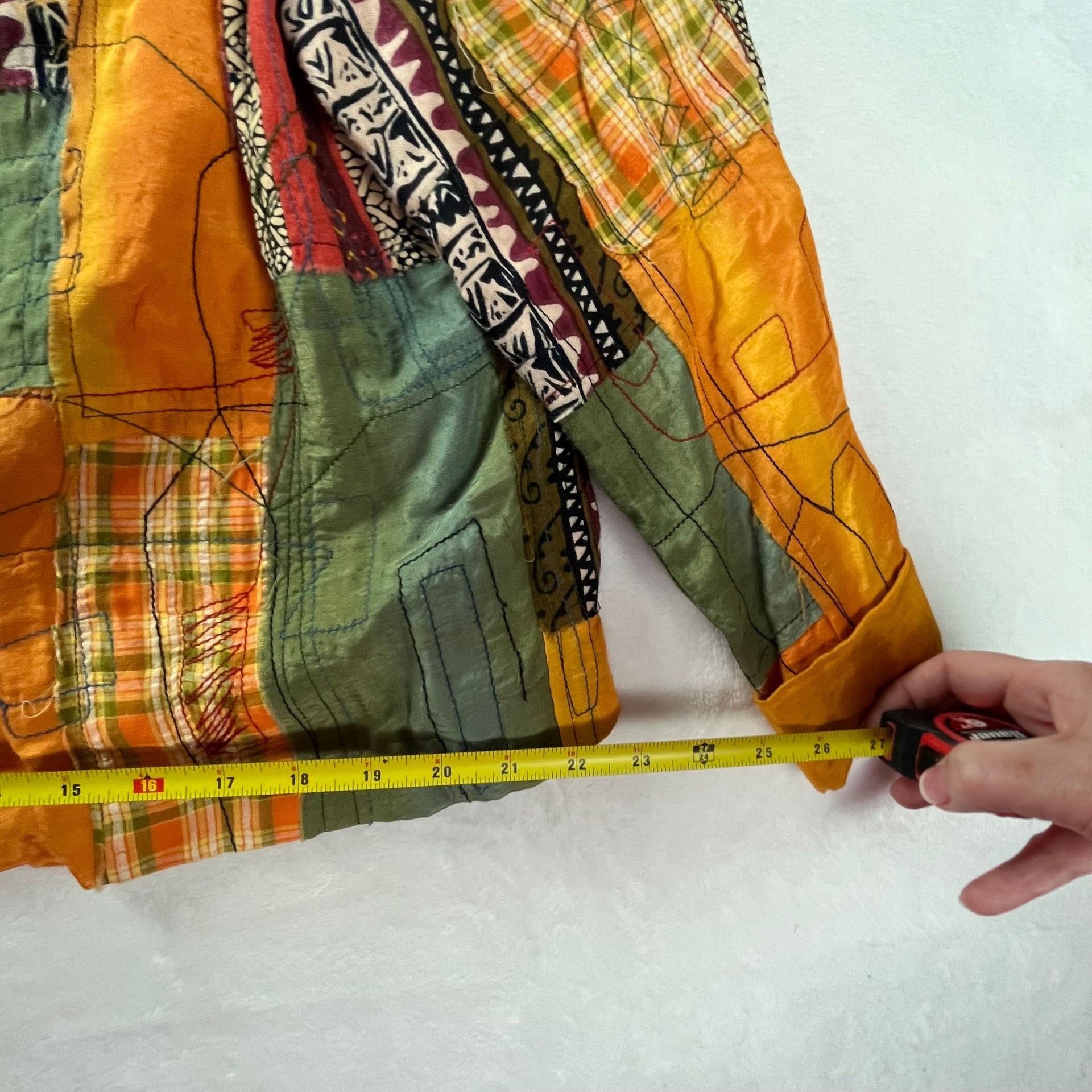 Vintage Y2K Evelyn & Arthur Patchwork Boho Festival Jacket Lined Size XL 5