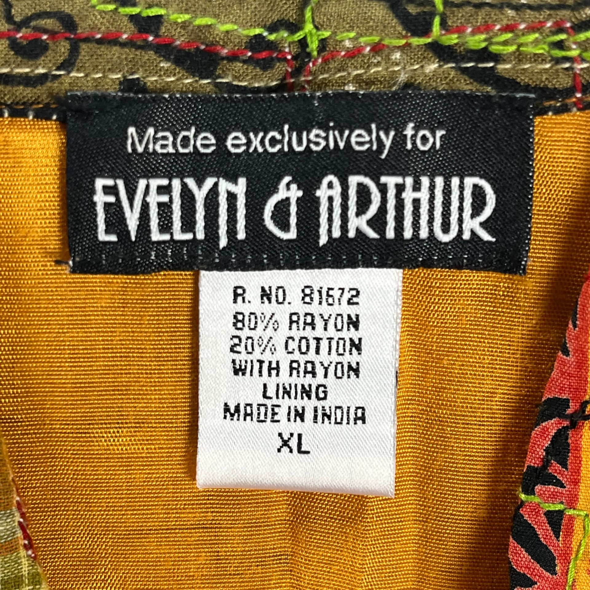Vintage Y2K Evelyn & Arthur Patchwork Boho Festival Jacket Lined Size XL 9