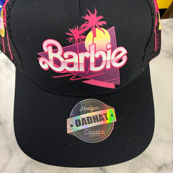 RETRO BARBIE TRUCKER HAT (YELLOW/PINK) ā