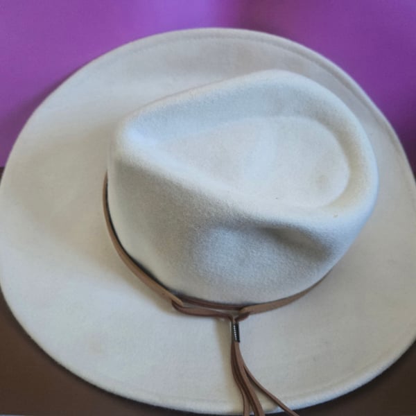 Altar'd State Women's Wool Fedora Hat Brim Western Rancher Felt Cream NWT