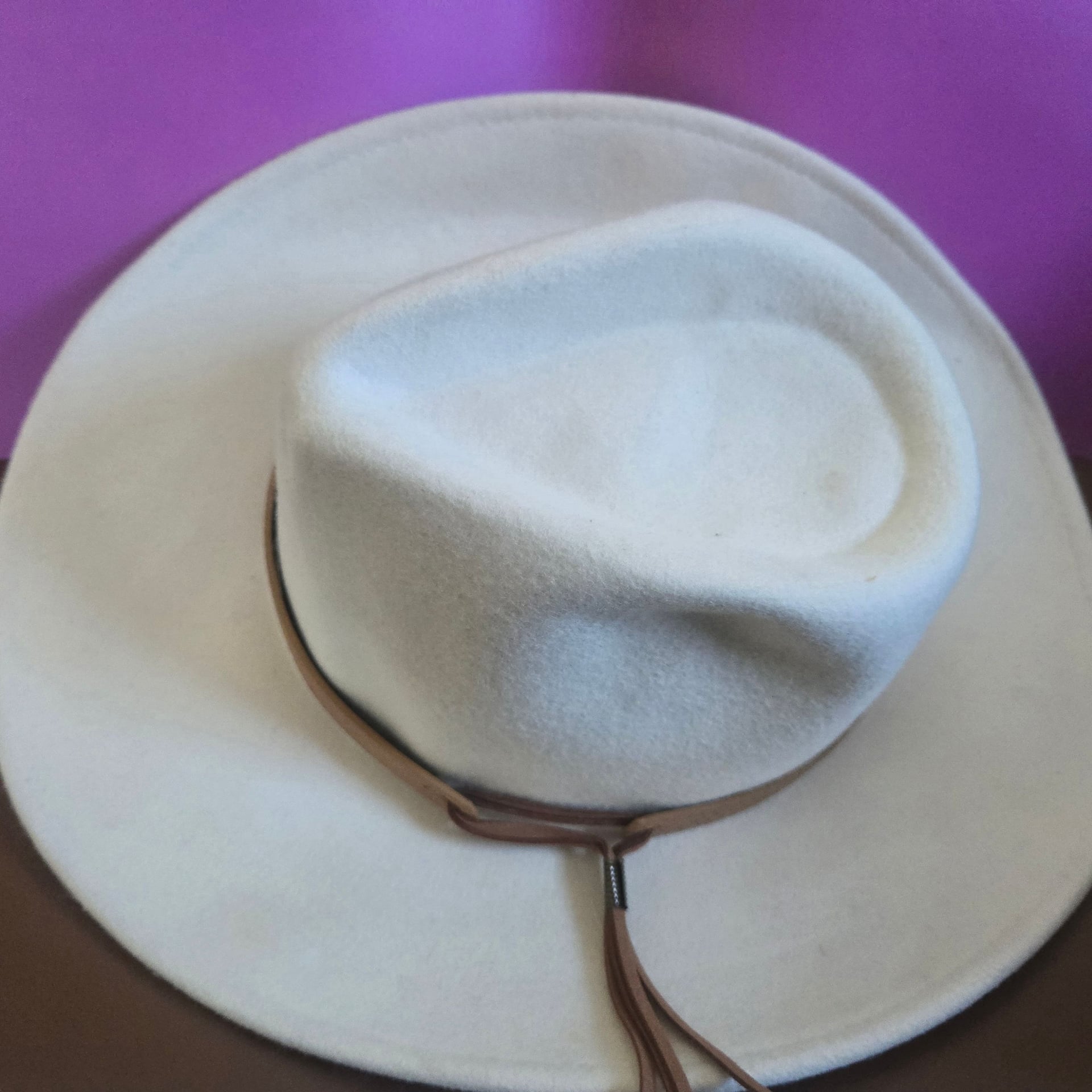 Altar'd State Women's Wool Fedora Hat Brim Western Rancher Felt Cream NWT 3