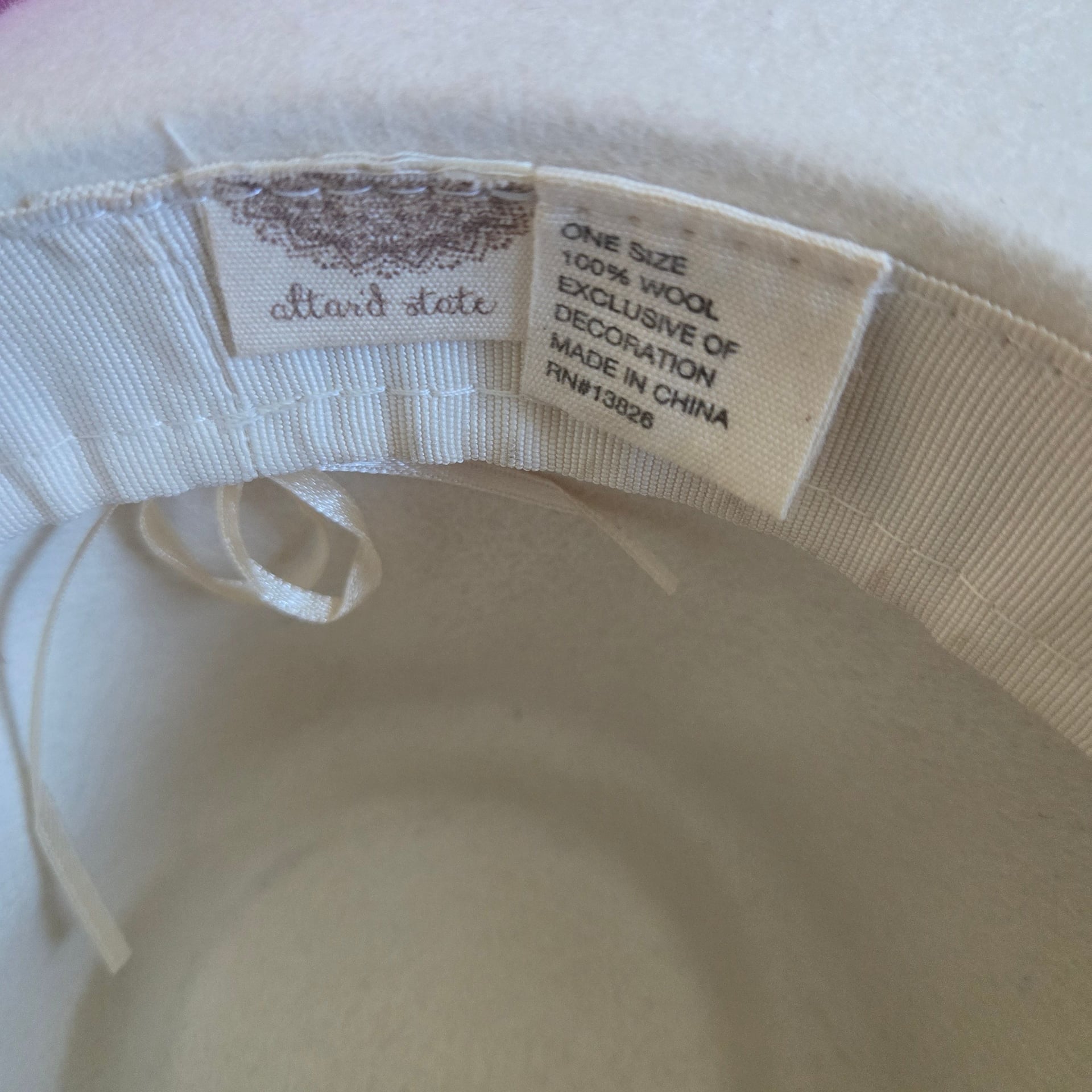 Altar'd State Women's Wool Fedora Hat Brim Western Rancher Felt Cream NWT 17