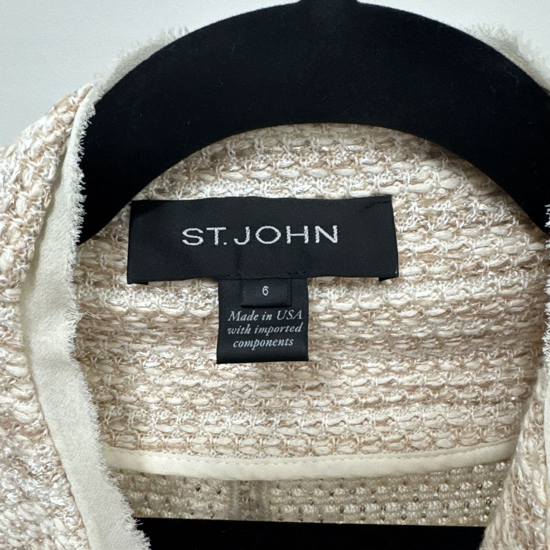 St John Cream and Gold Tweed Set Size 10. Dress & Jacket 2