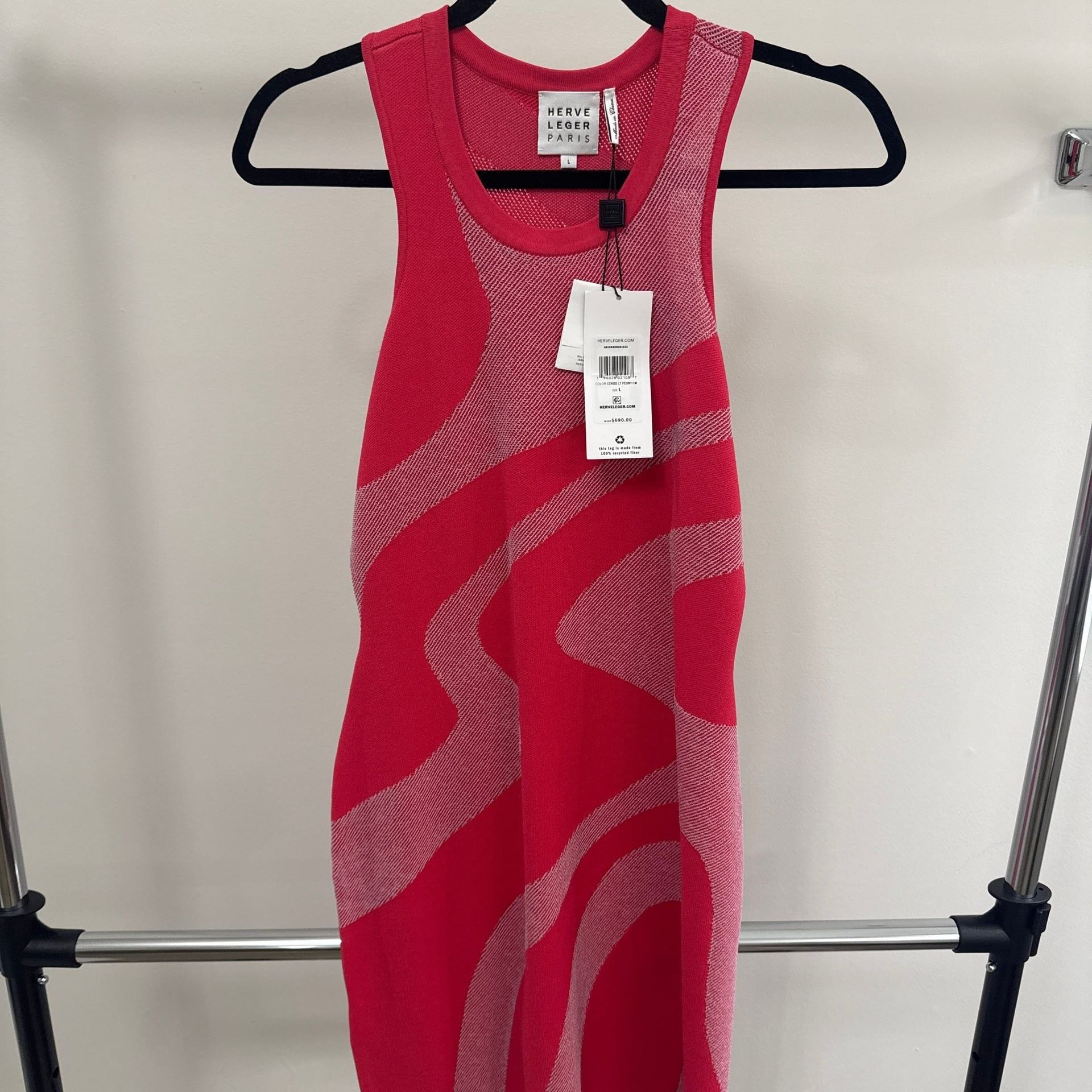Herve Leger Jacquard-Knit Mini Dress In Coral - 55% Off 1