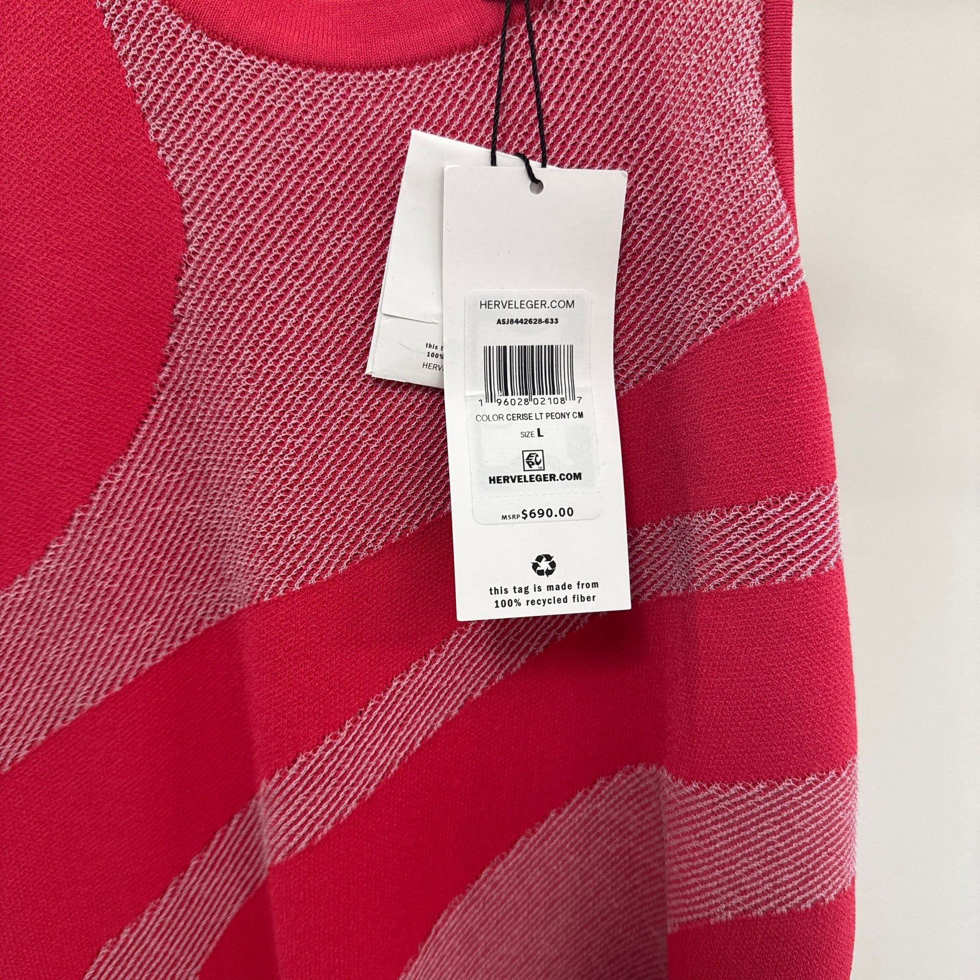 Herve Leger Jacquard-Knit Mini Dress In Coral - 55% Off 2