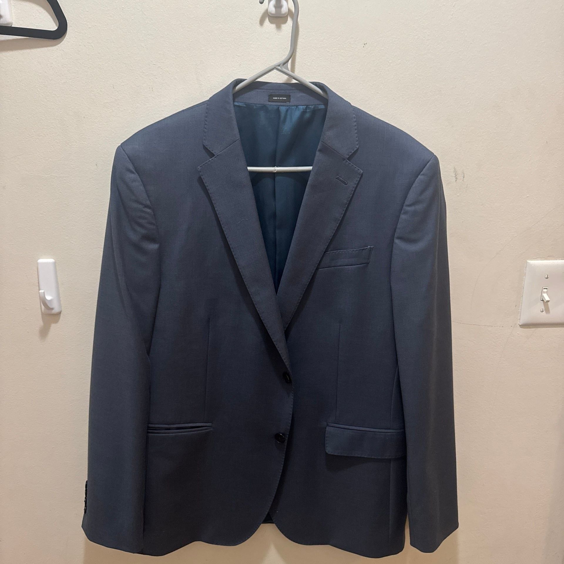 J. Ferrar JF Ultra Comfort Men's Navy Slim Fit Suit Jacket Blazer 44 R 3