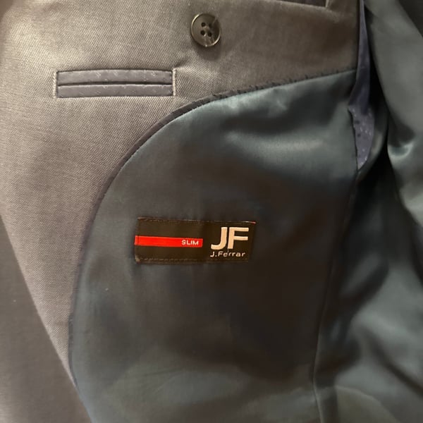 J. Ferrar JF Ultra Comfort Men's Navy Slim Fit Suit Jacket Blazer 44 R
