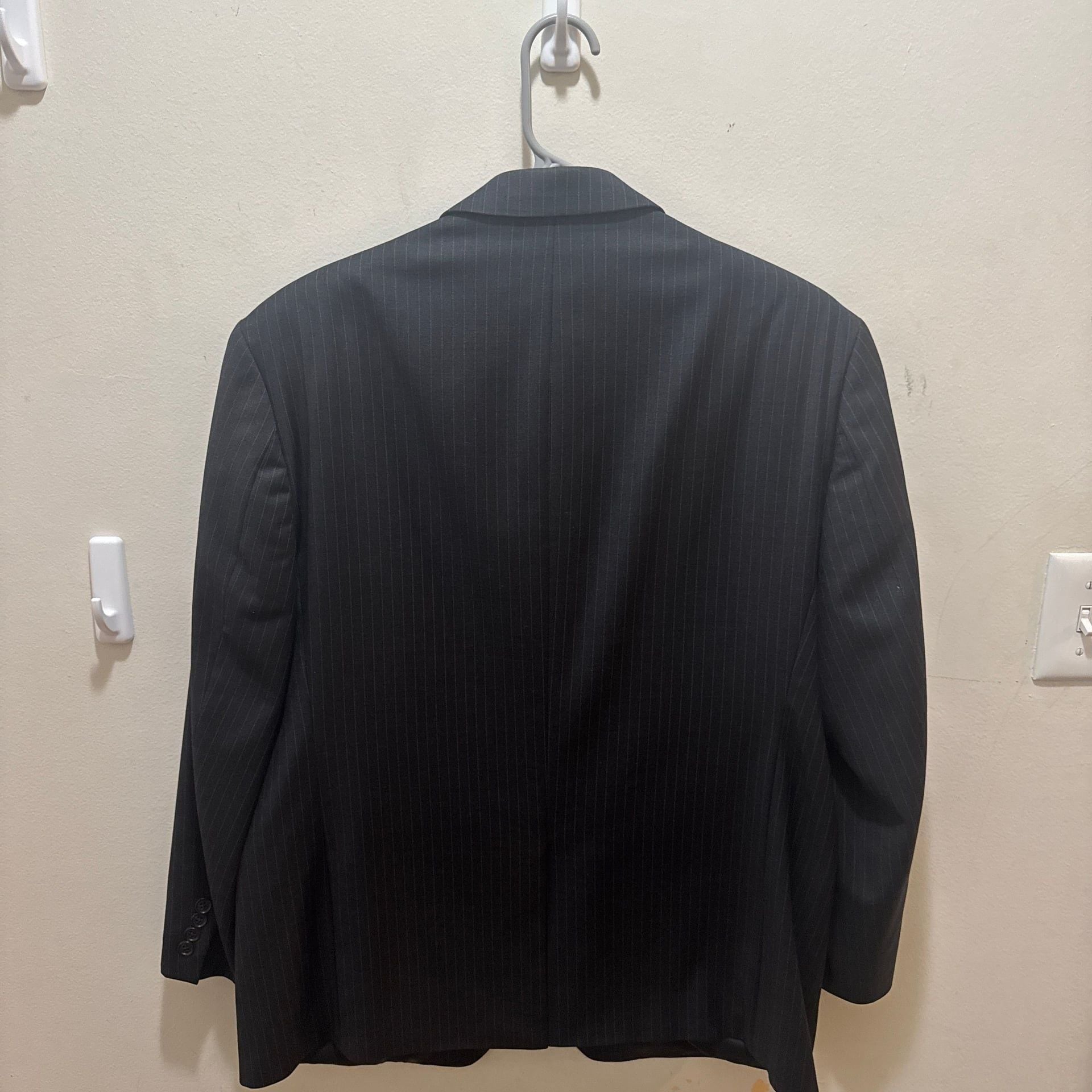 Ralph Lauren Men's 42S Black Pinstripe 100% Wool Two-Button Blazer Suit Jacket 3