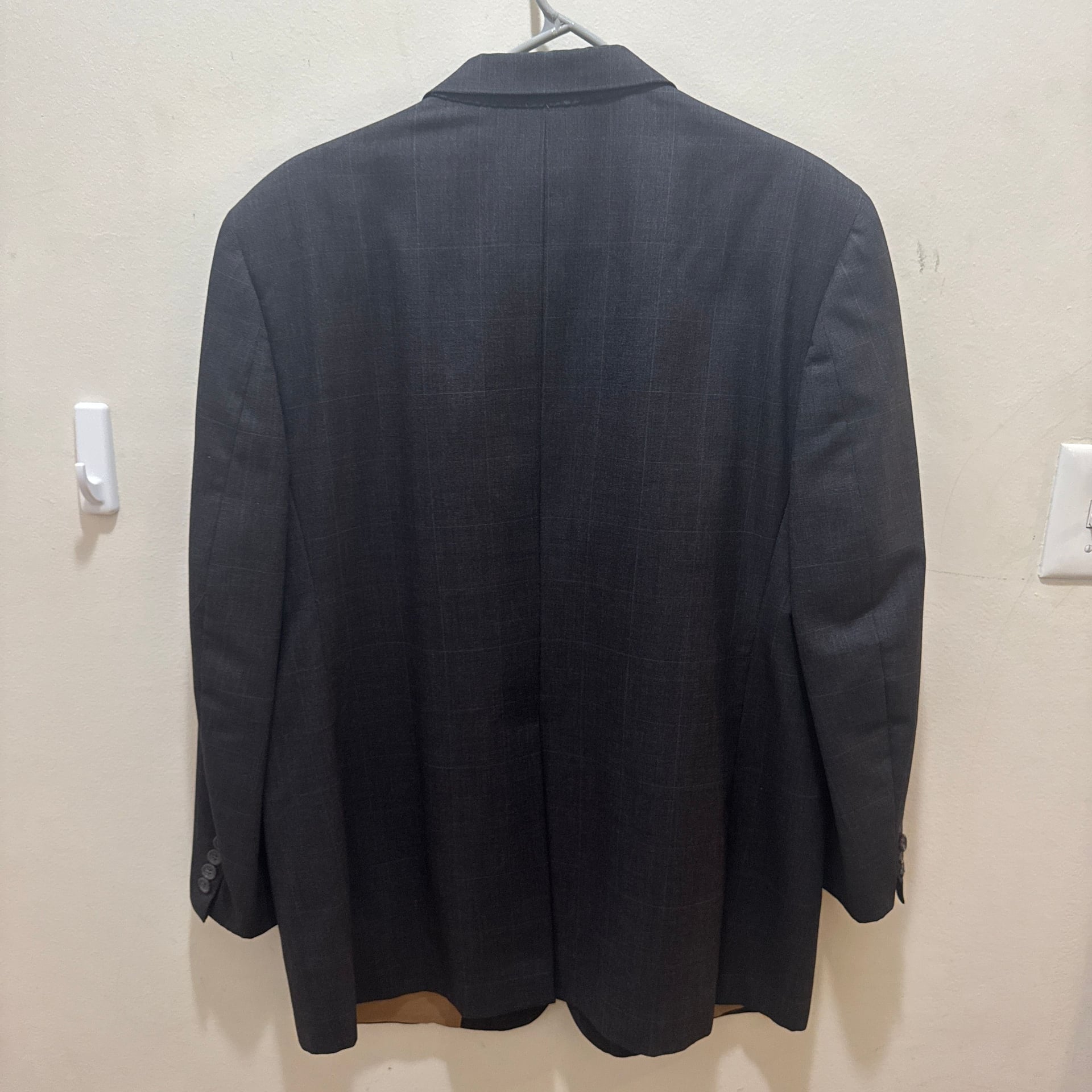 Bill Blass 2button Black Windowpane Blazer 44 3