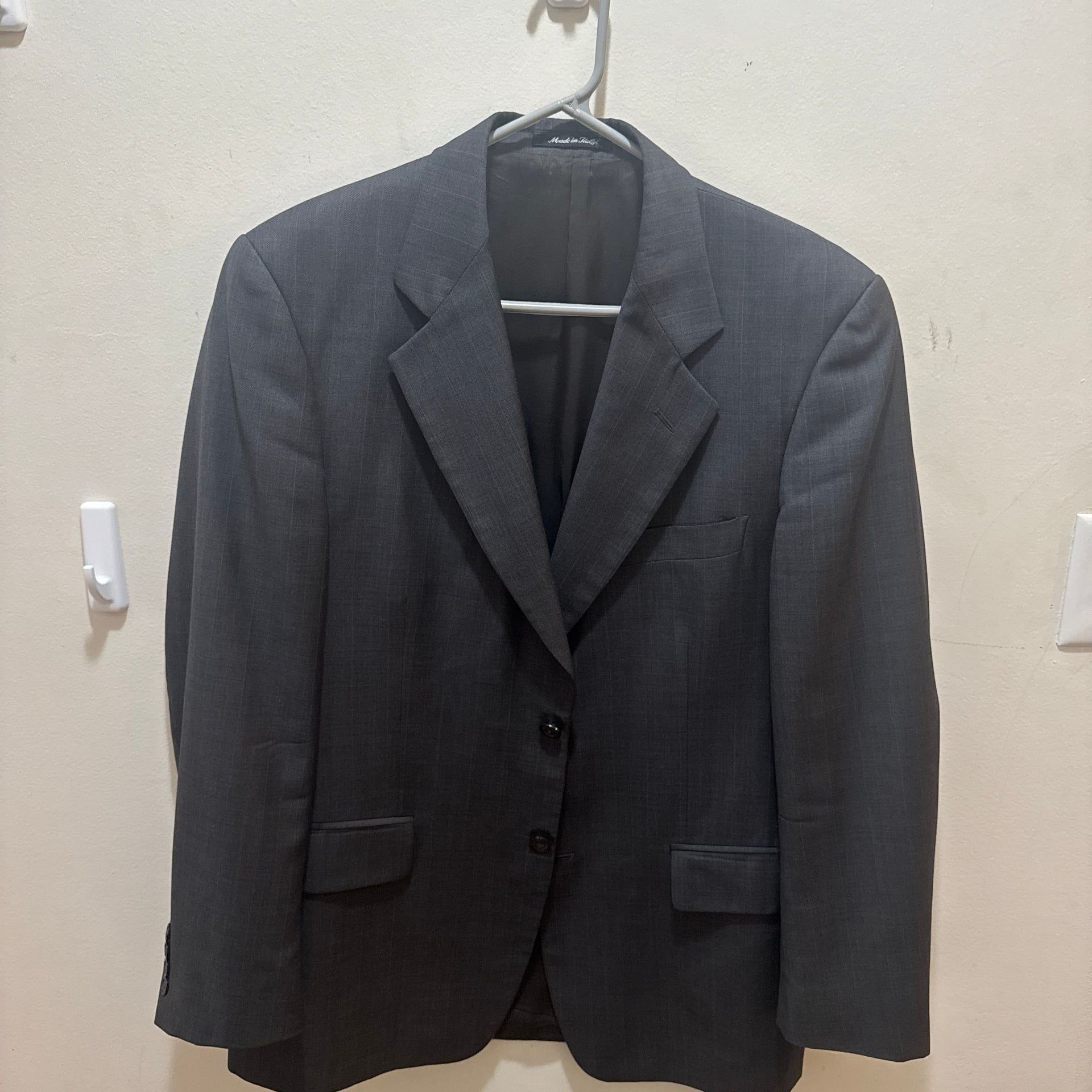 Vito Rufolo Soft Made in Italy Charcoal Gray Zignone Super 100 Wool Two-Button Blazer 2