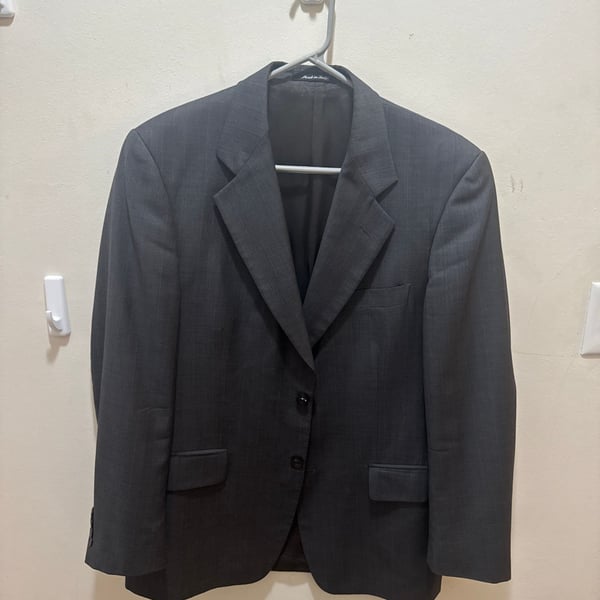 Vito Rufolo Soft Made in Italy Charcoal Gray Zignone Super 100 Wool Two-Button Blazer