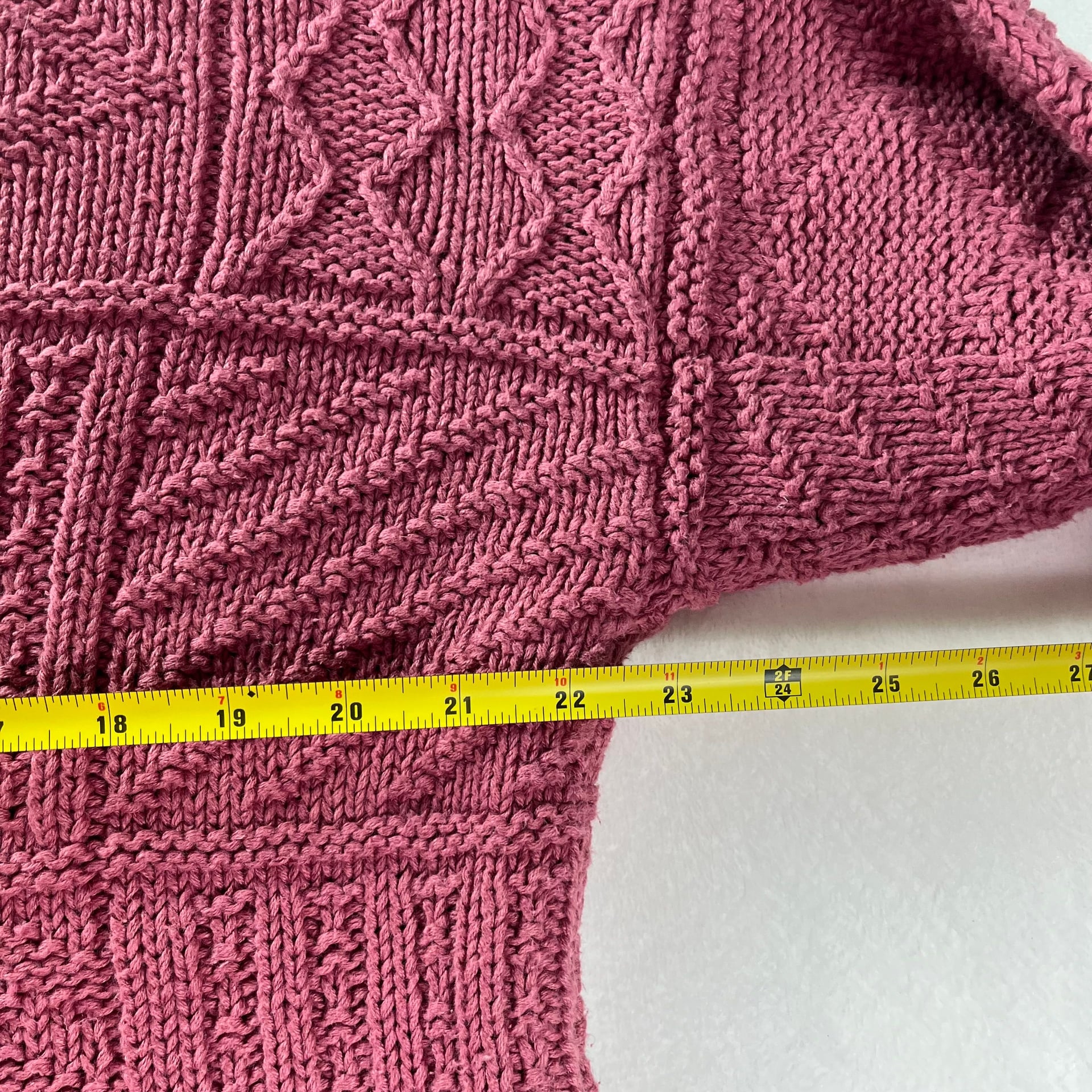 Vintage 90s Express Ramie Patchwork Cable Knit Sweater L Grandpa Academia 5