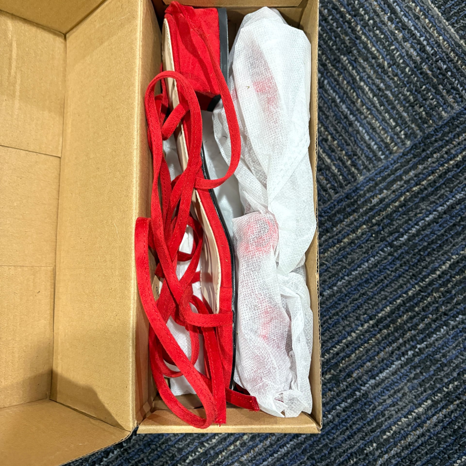 Women's sandals tie up calf criss cross brand new red size 8 1/2 Sandals, 1