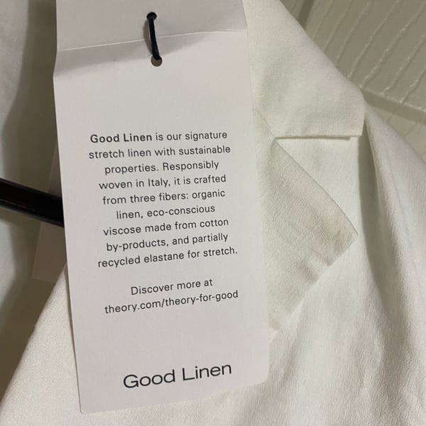 Theory Good Linen Eco Crunch OS PKT JKT U White Blazer