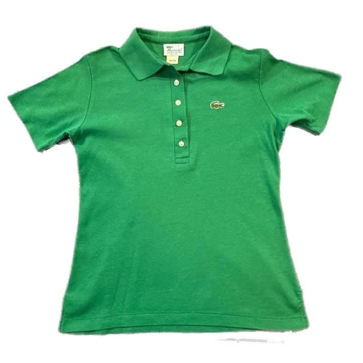 Vintage Woman’s Haymaker Lacoste Green Short Sleeve Pique Polo Shirt Size 34 Golf 2