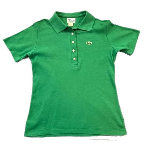 Vintage Woman’s Haymaker Lacoste Green Short Sleeve Pique Polo Shirt Size 34 Golf