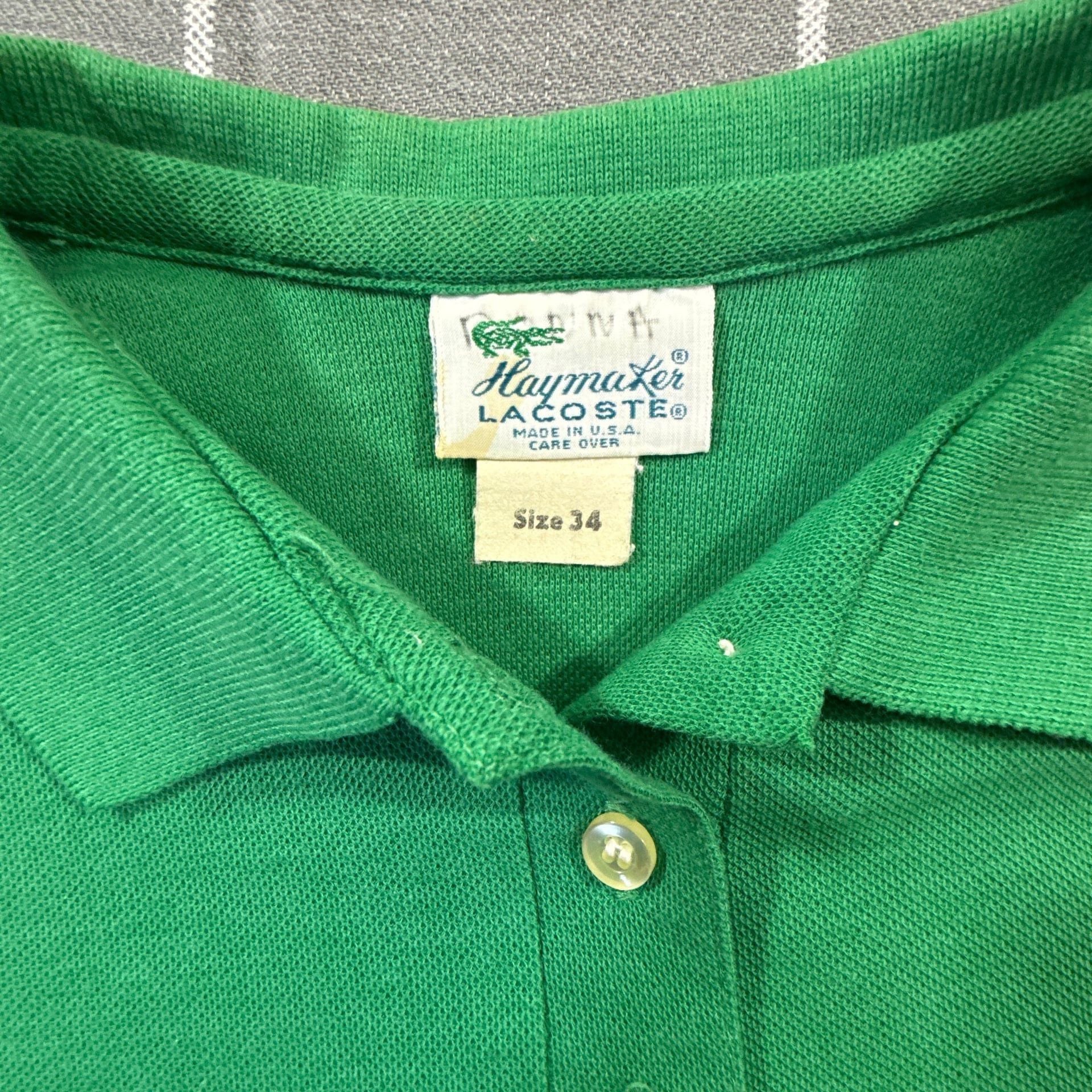 Vintage Woman’s Haymaker Lacoste Green Short Sleeve Pique Polo Shirt Size 34 Golf 3