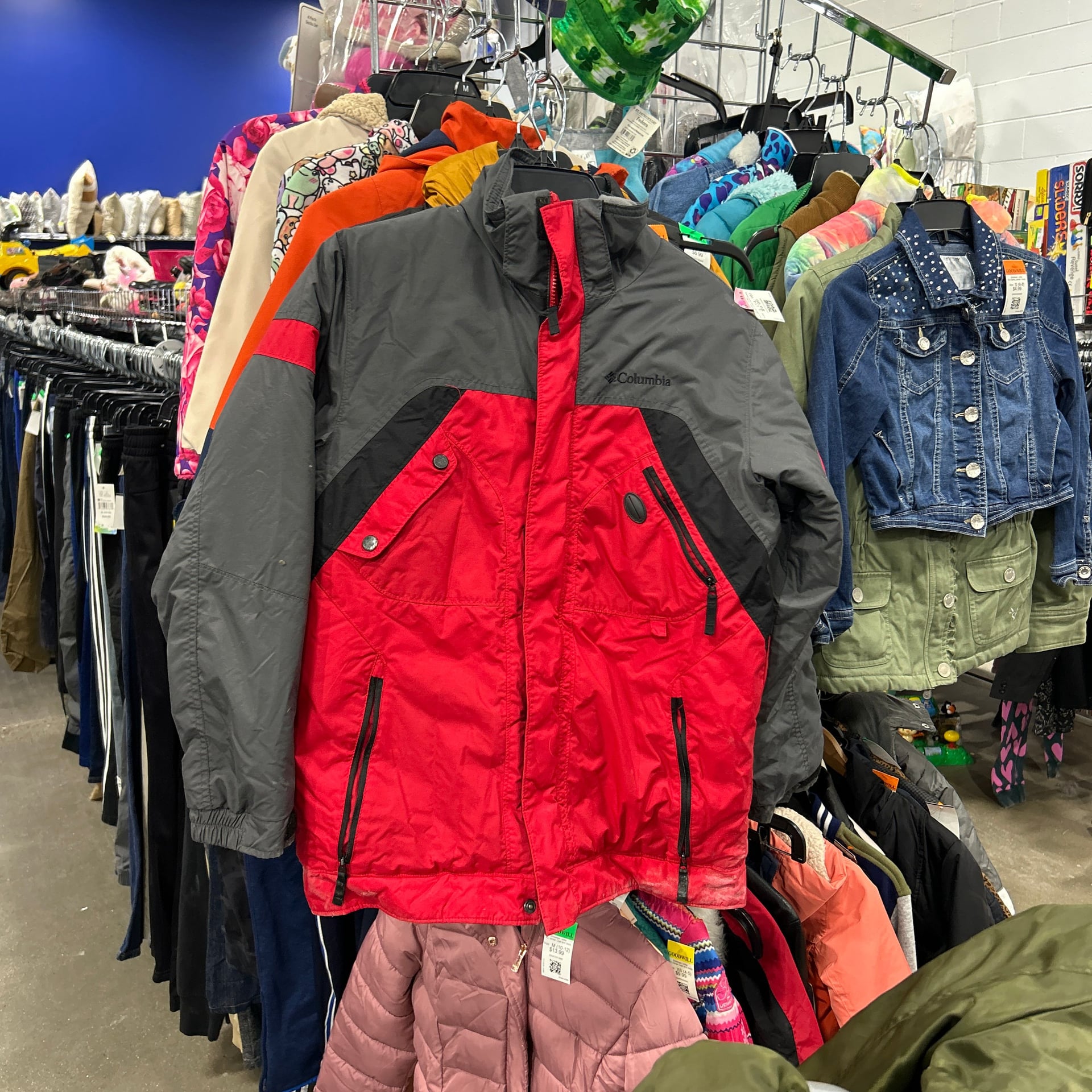 Columbia Youth Boys Red and Grey Insulated Winter Ski Jacket 1