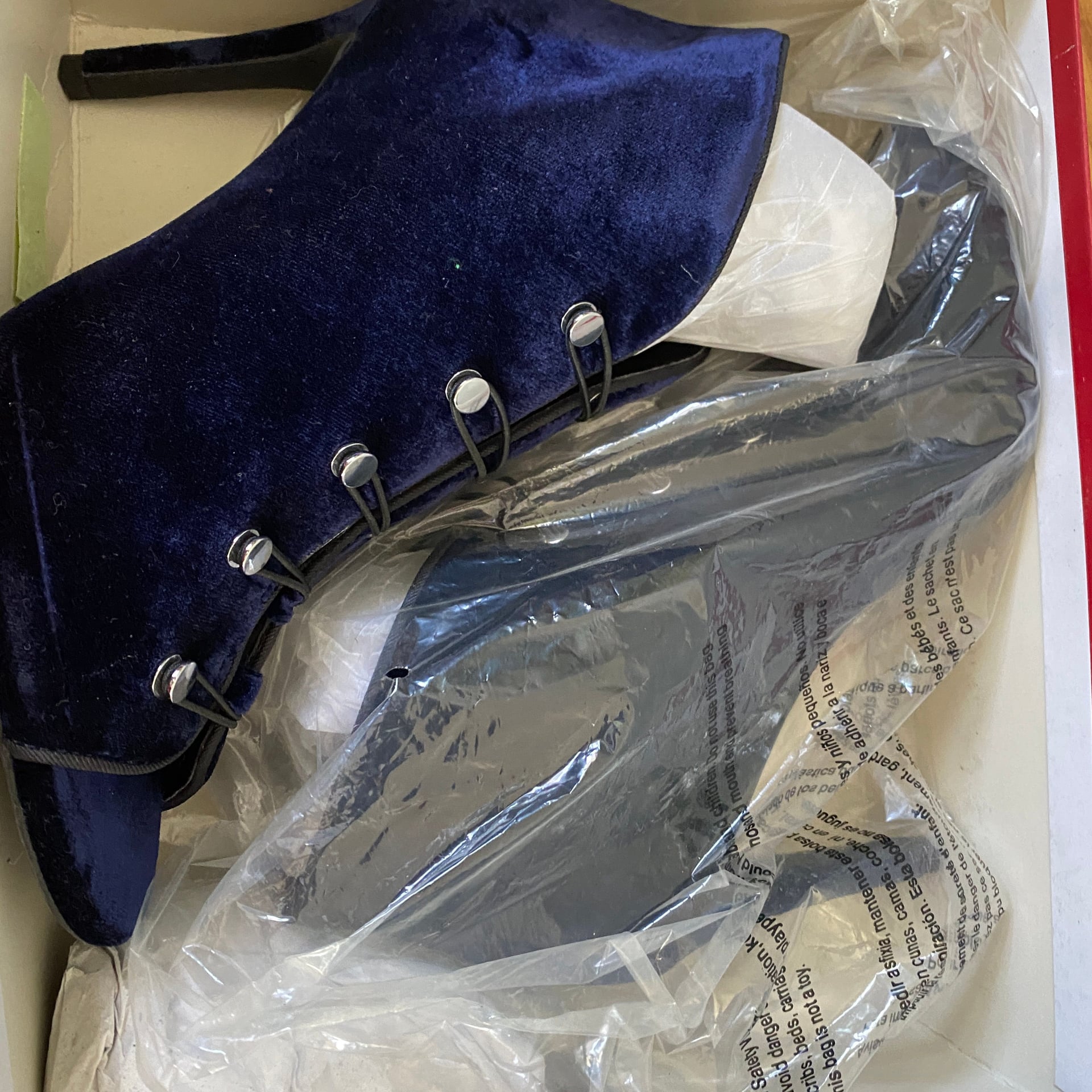 Enzo Angiolini Navy Blue Velvet Peep Toe Stiletto Ankle Booties 6