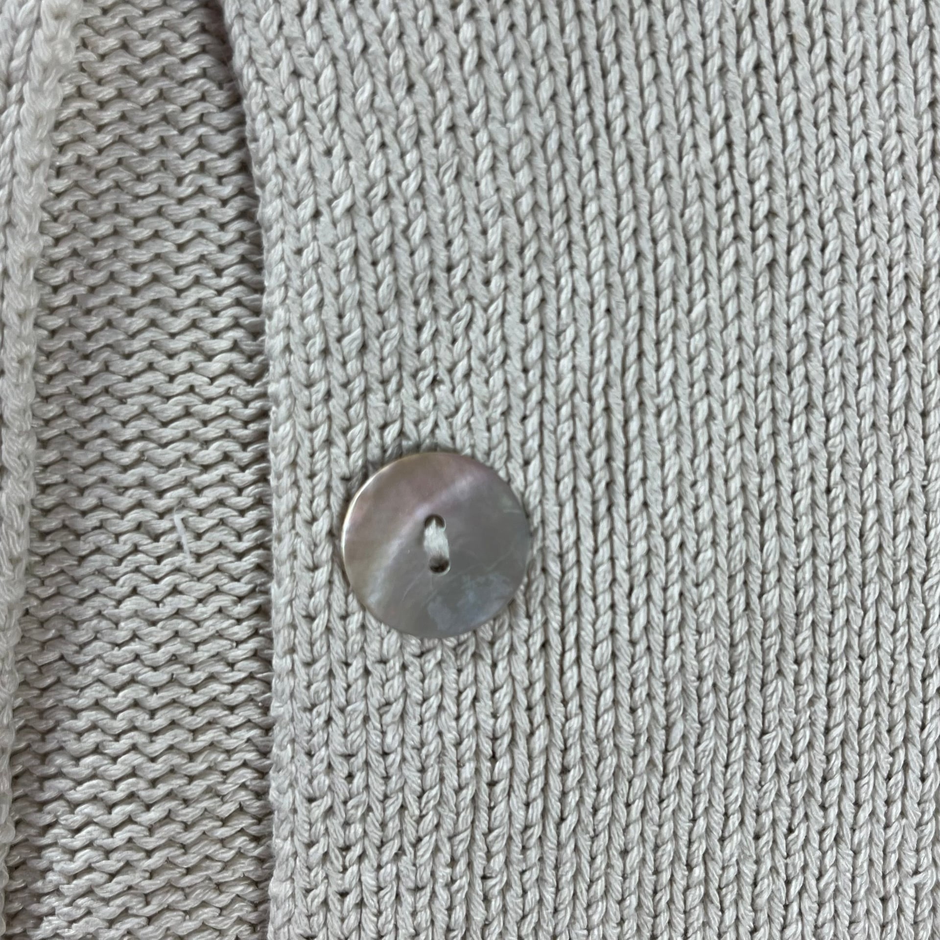 L.L.Bean Silk Cotton Cardigan Shell Button Sweater XL Quiet Luxury 7