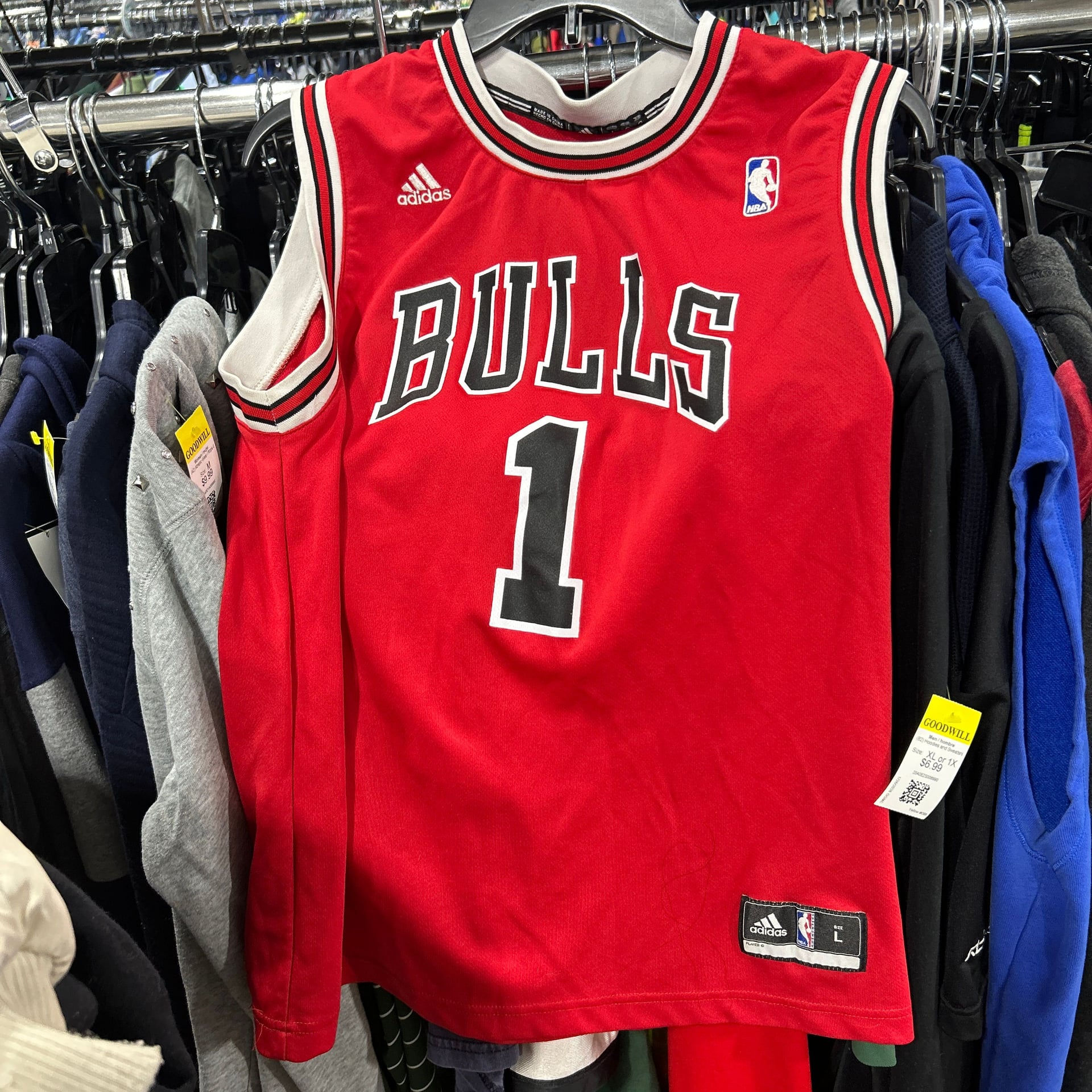 Adidas NBA Chicago Bulls Derrick Rose #1 Basketball Jersey Red Adult Large 1
