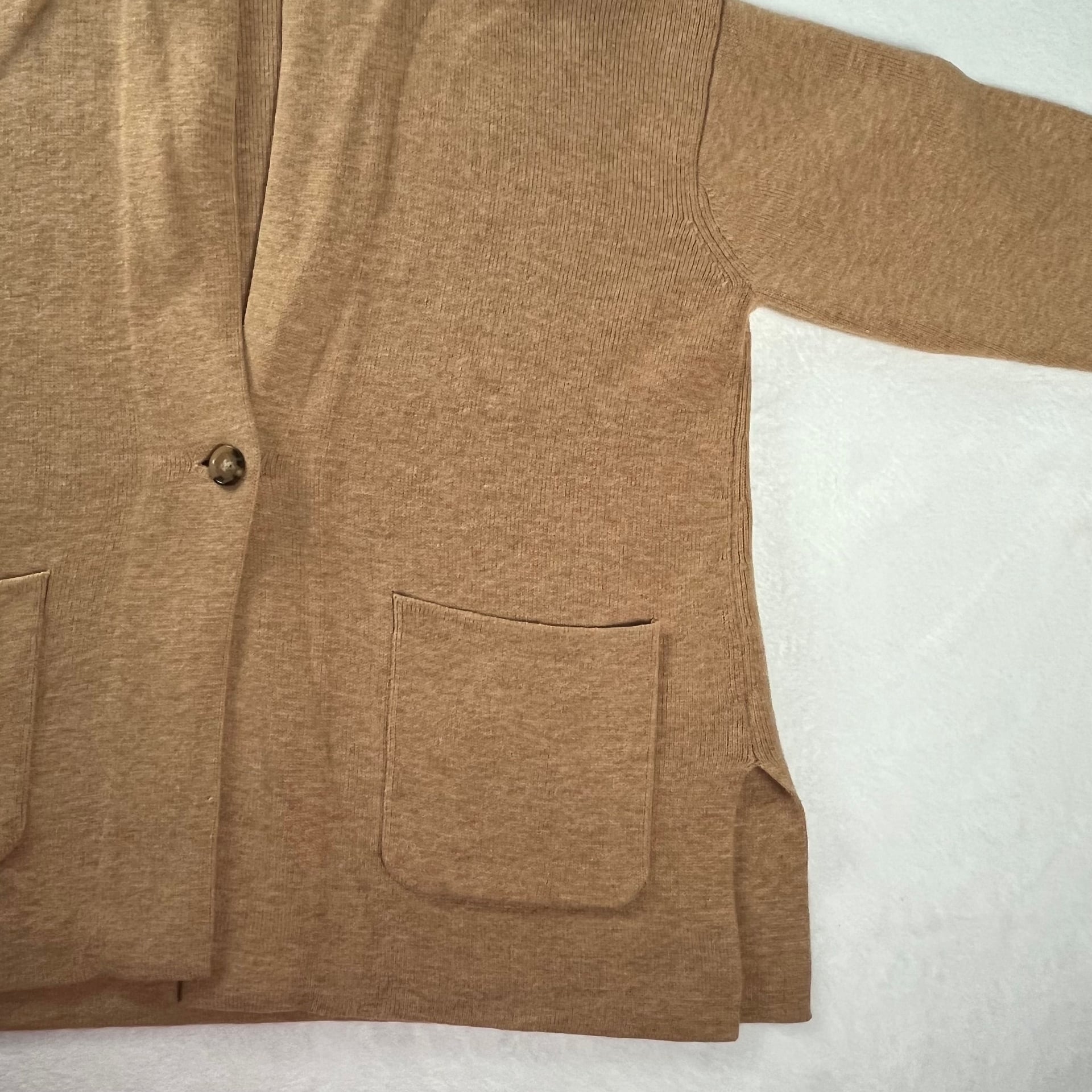 Talbots Lambswool Blend Cardigan Patch Pocket Sweater XL Quiet Luxury 10