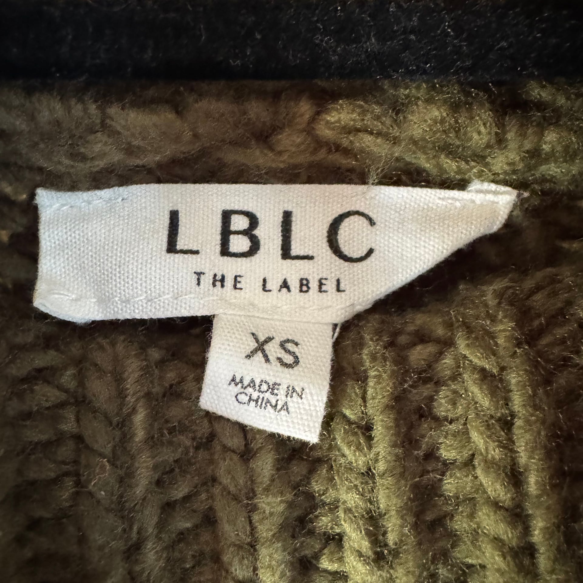 LBLC The Label Olive Green Chunky Ribbed Turtleneck Sweater 3