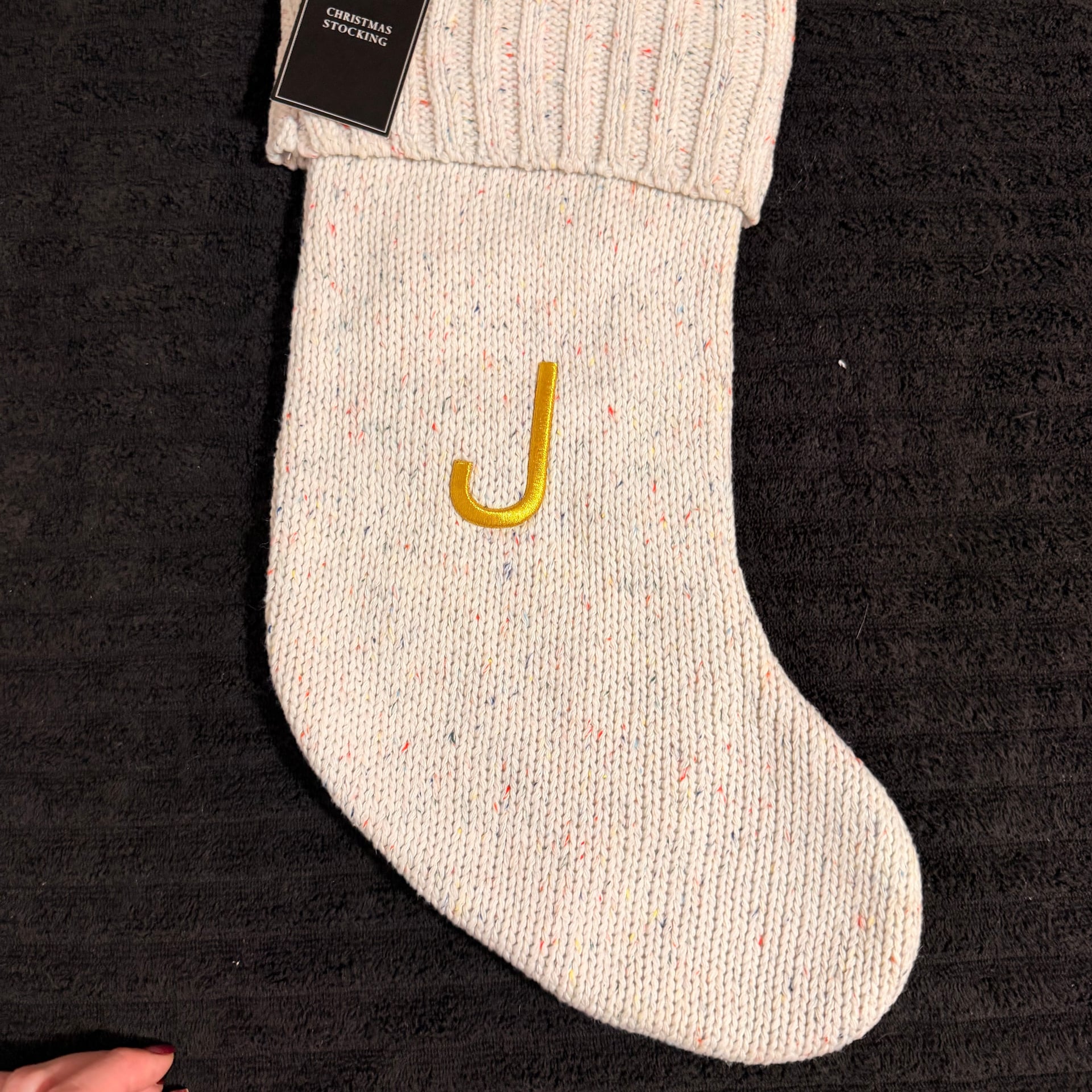 Harvey Lewis 18 Inch Cable Knit Christmas Stocking Monogram Letter J 1