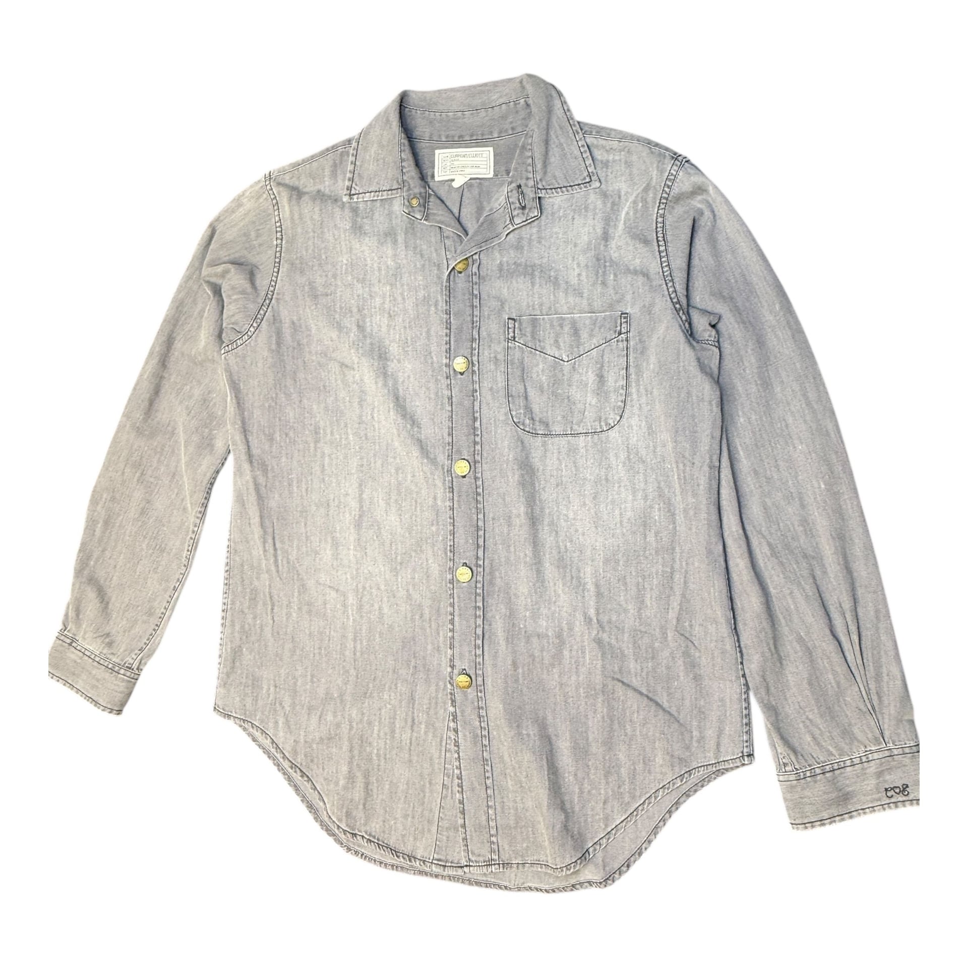 Current/Elliott The Prep School Gray Denim Button Up Shirt 2