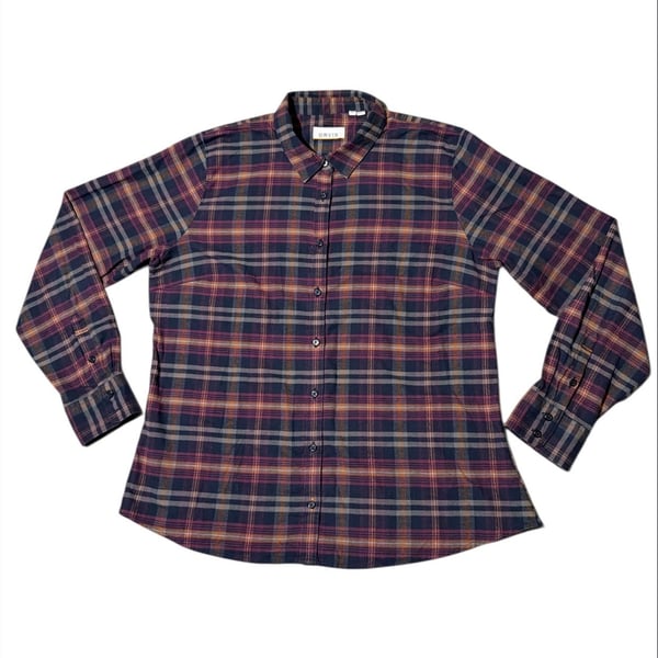 Orvis Flannel Button Down Shirt Women's XLarge Long Sleeve Plaid Multicolor