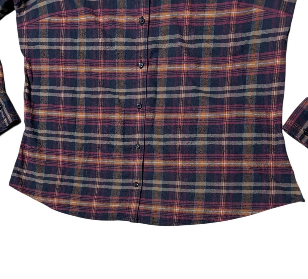 Orvis Flannel Button Down Shirt Women's XLarge Long Sleeve Plaid Multicolor 4