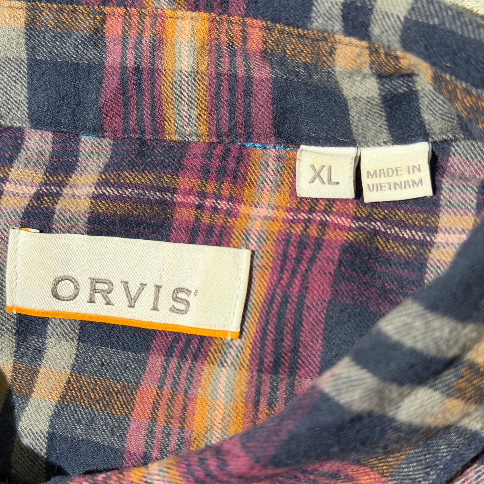 Orvis Flannel Button Down Shirt Women's XLarge Long Sleeve Plaid Multicolor 14