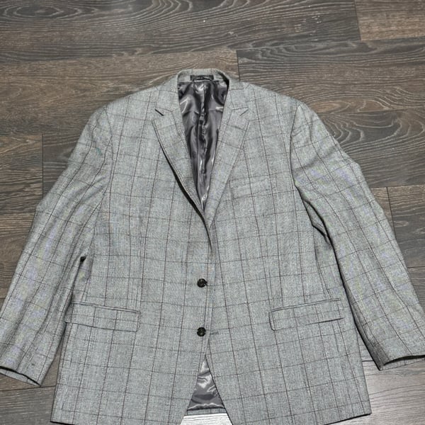 Lauren Ralph Lauren Ultraflex Gray Blazer Sport Coat Windowpane Plaid ,