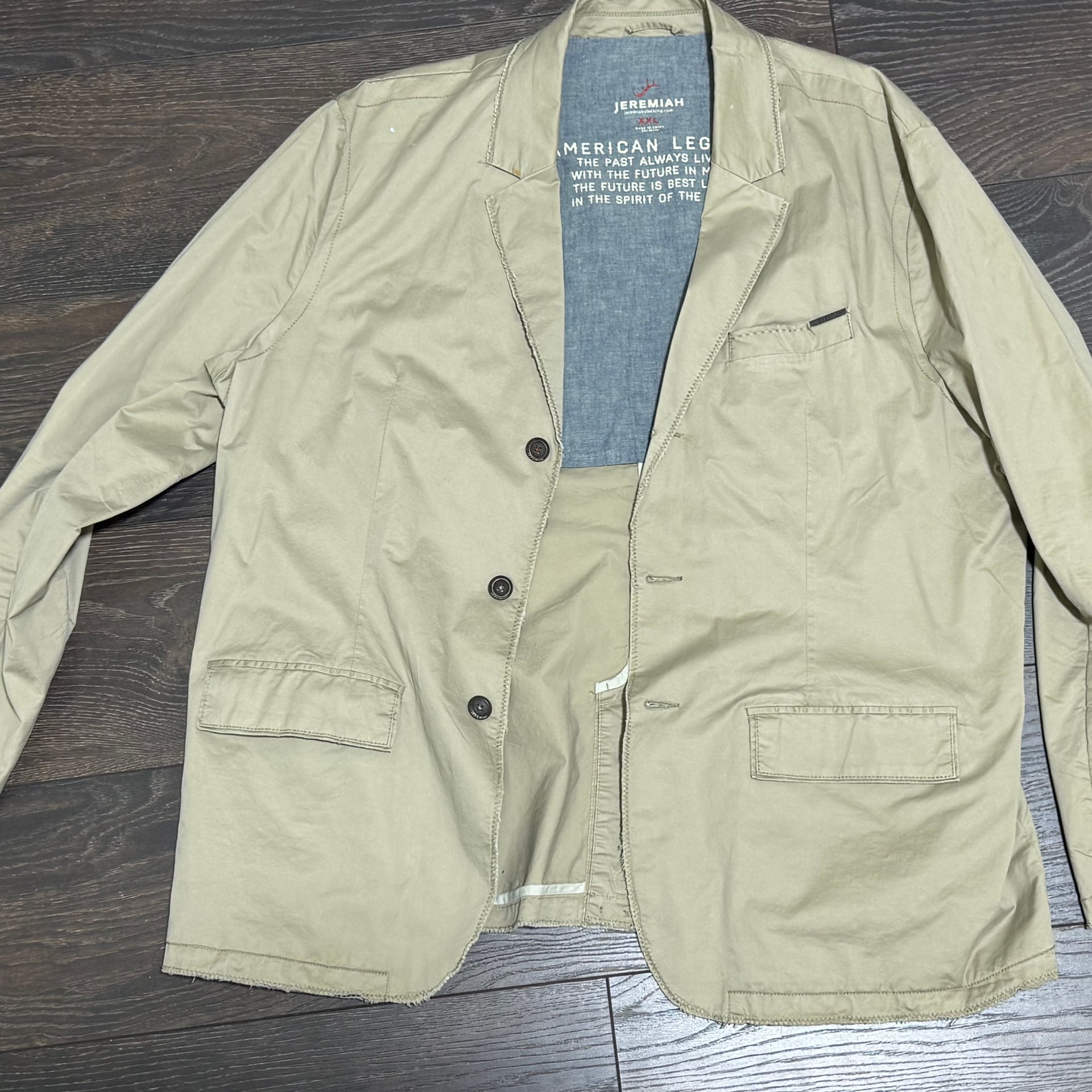 Jeremiah American Legacy Khaki Blazer Jacket XXL Casual Mens Unstructured Sport Coat 16