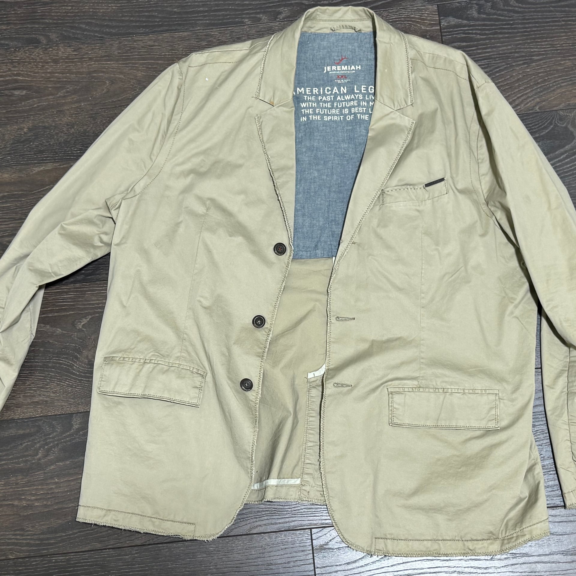Jeremiah American Legacy Khaki Blazer Jacket XXL Casual Mens Unstructured Sport Coat 17