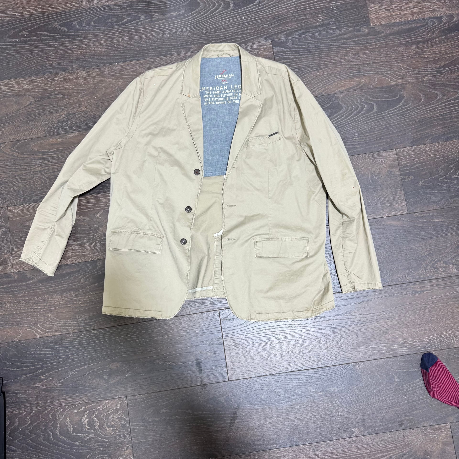Jeremiah American Legacy Khaki Blazer Jacket XXL Casual Mens Unstructured Sport Coat 19