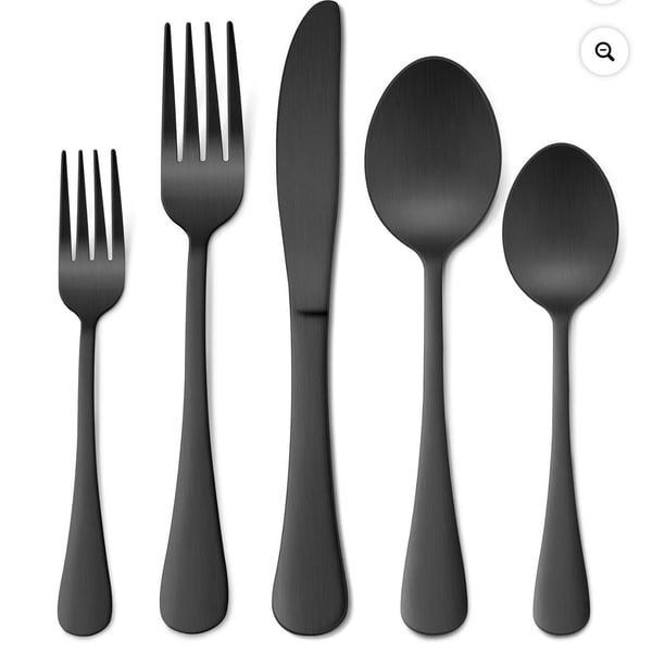 Vesteel Stainless Steel Matte Black Silverware
