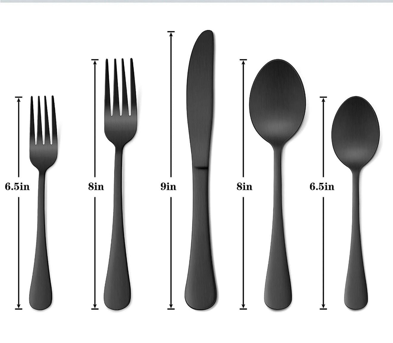 Vesteel Stainless Steel Matte Black Silverware 2