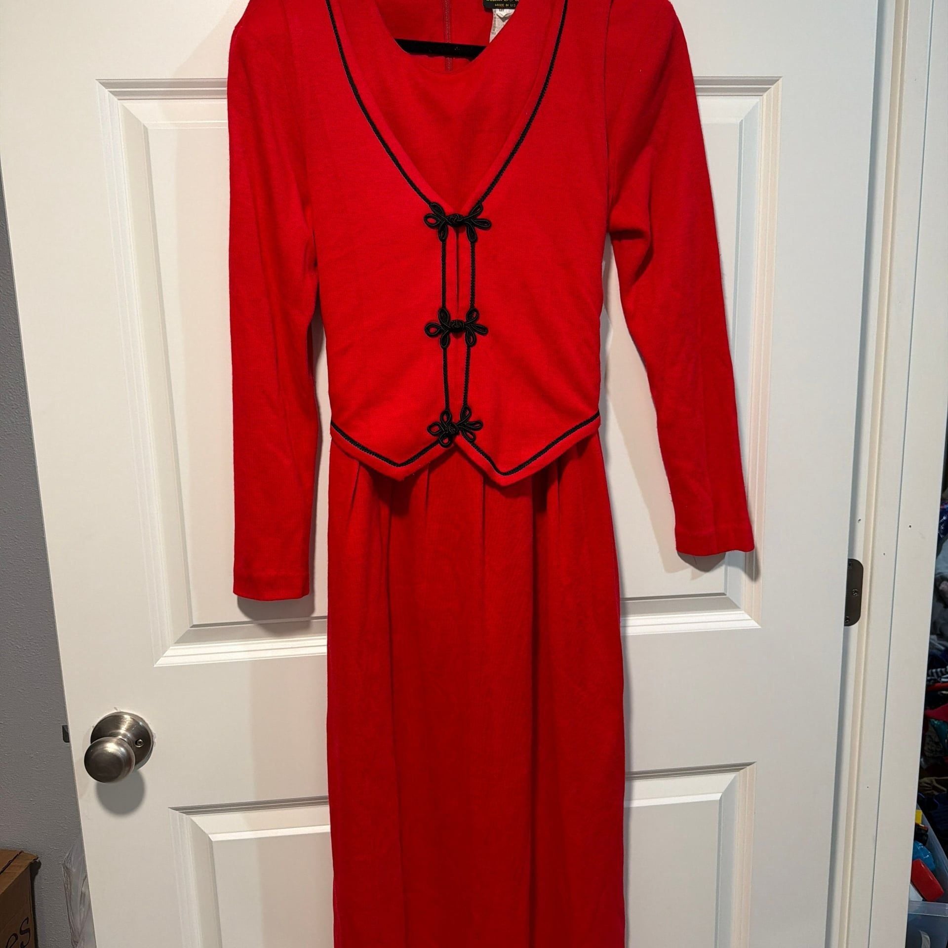 Vintage Stuart Alan Red Maxi Dress 2