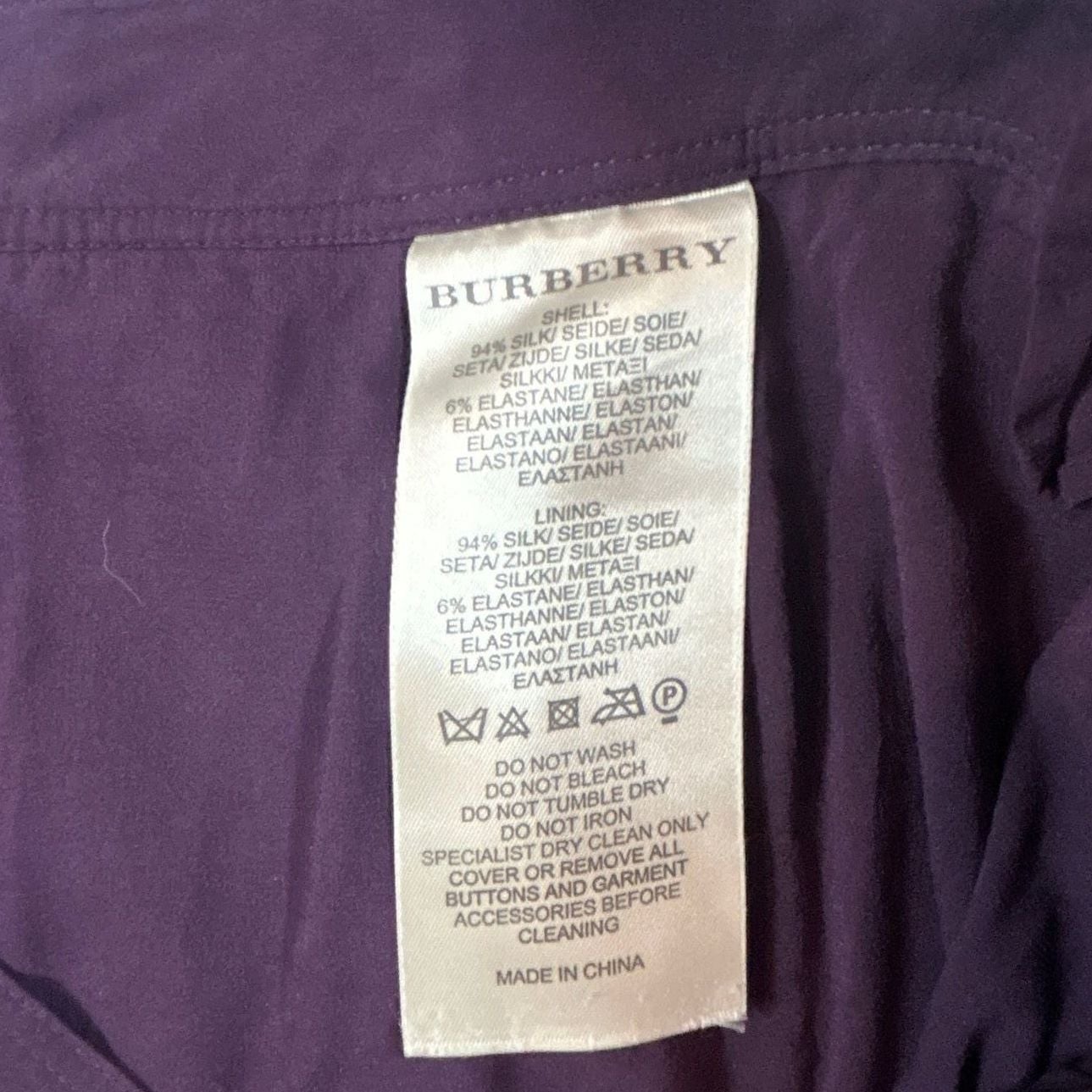 Burberry London Purple Silk Ruched Plisse Straight Pencil Runway Skirt Size 8 5