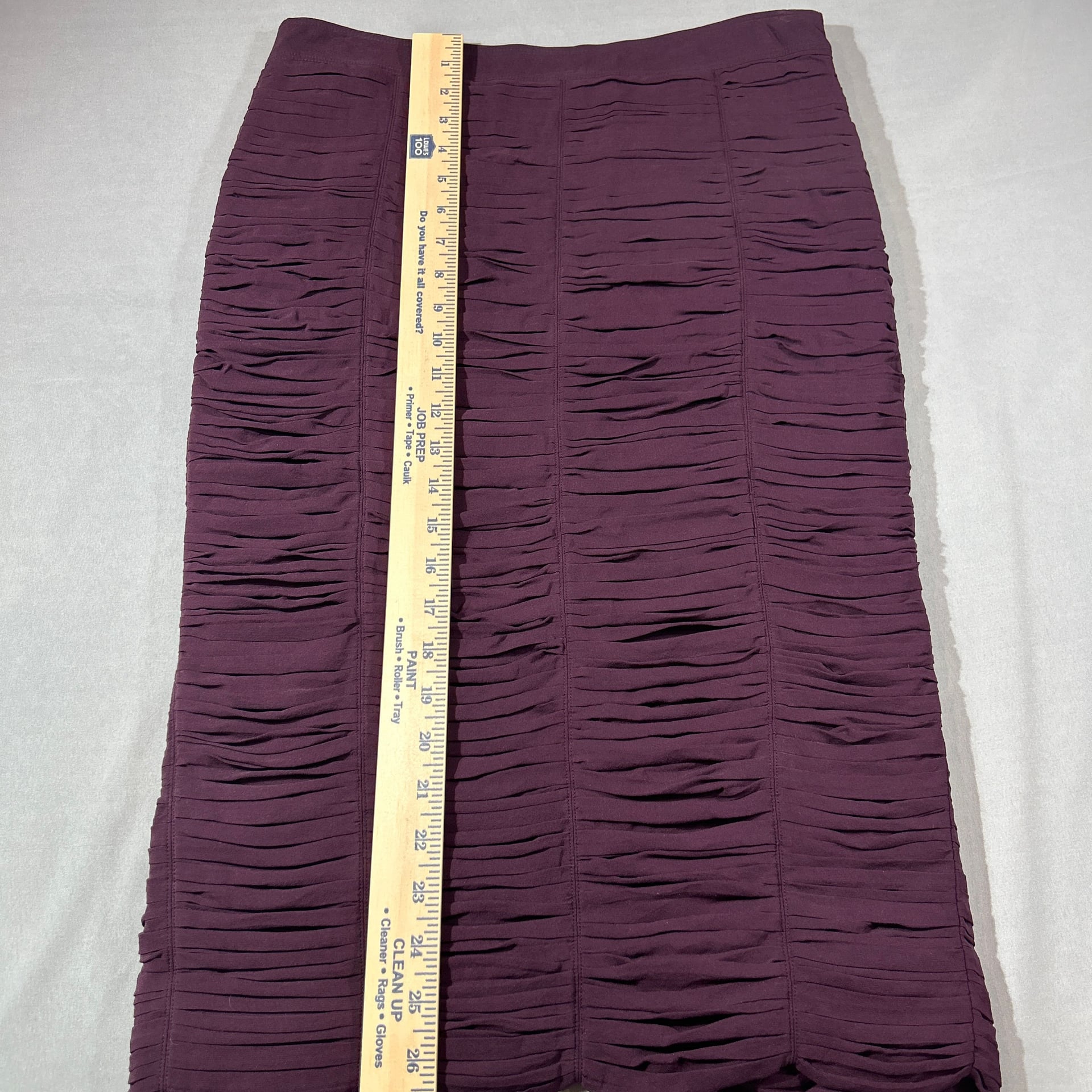 Burberry London Purple Silk Ruched Plisse Straight Pencil Runway Skirt Size 8 8