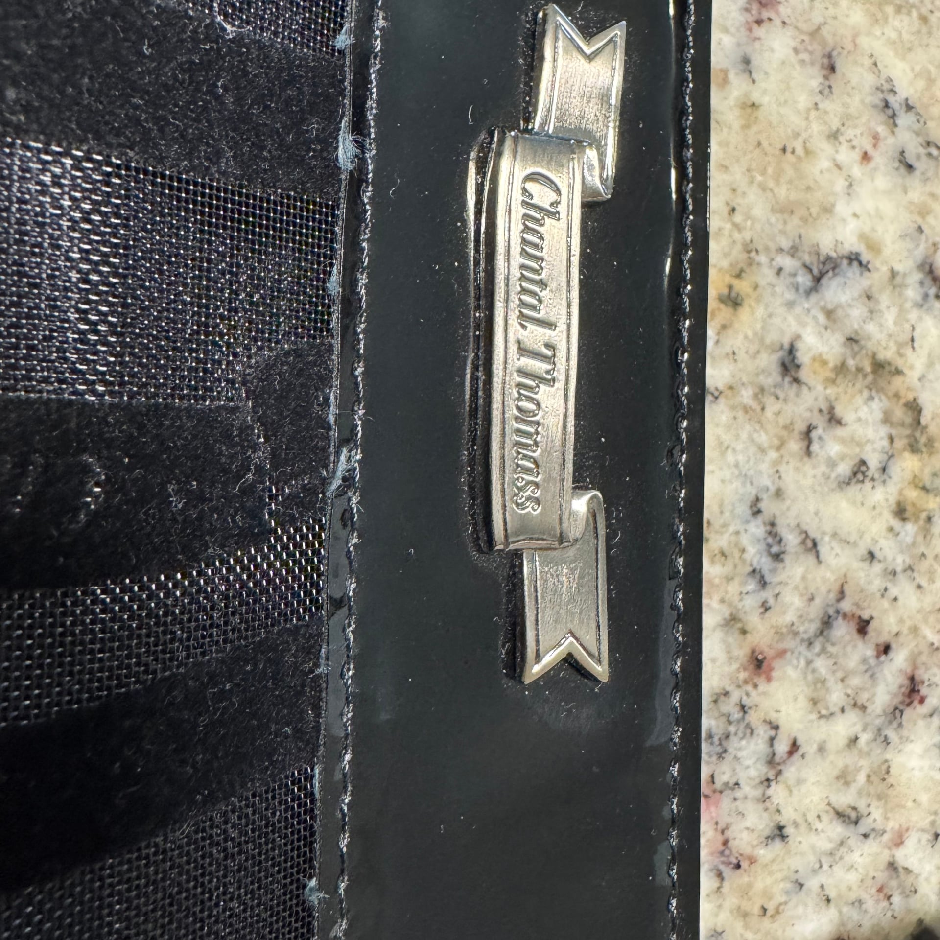 Vintage Y2K sparkly striped handbag in black & grey 3