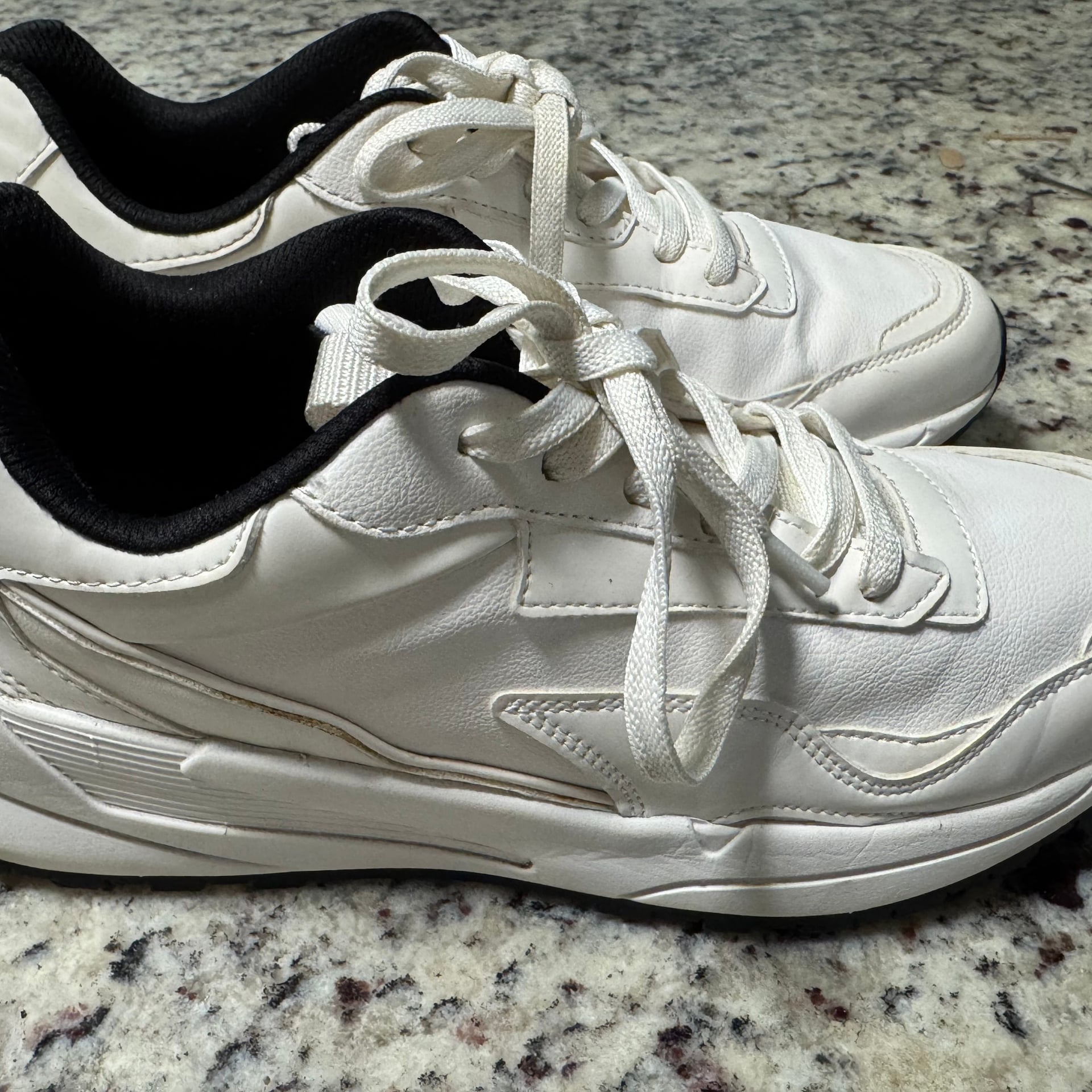 Zara Men's Chunk Sole White Leather Running Sneakers Size 40 2