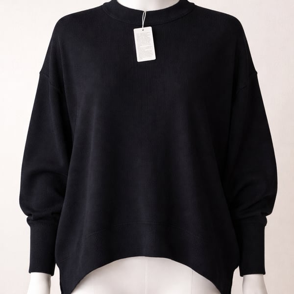 Sunbs Women’s Black Ribbed Knit Sweater Top Size Small NWT