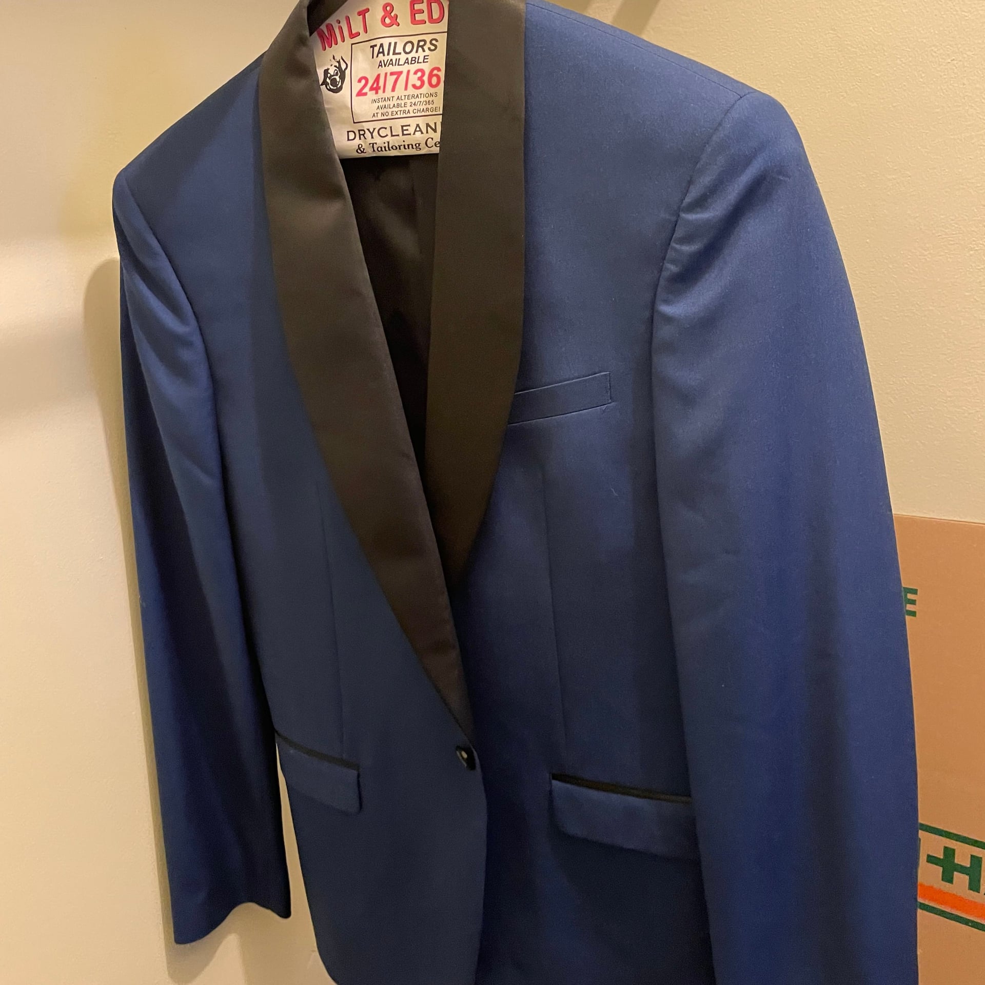 Ryan Seacrest Slim-Fit Stretch Cobalt Blue Tuxedo Set Size 44S Pants 36Wx30L 1