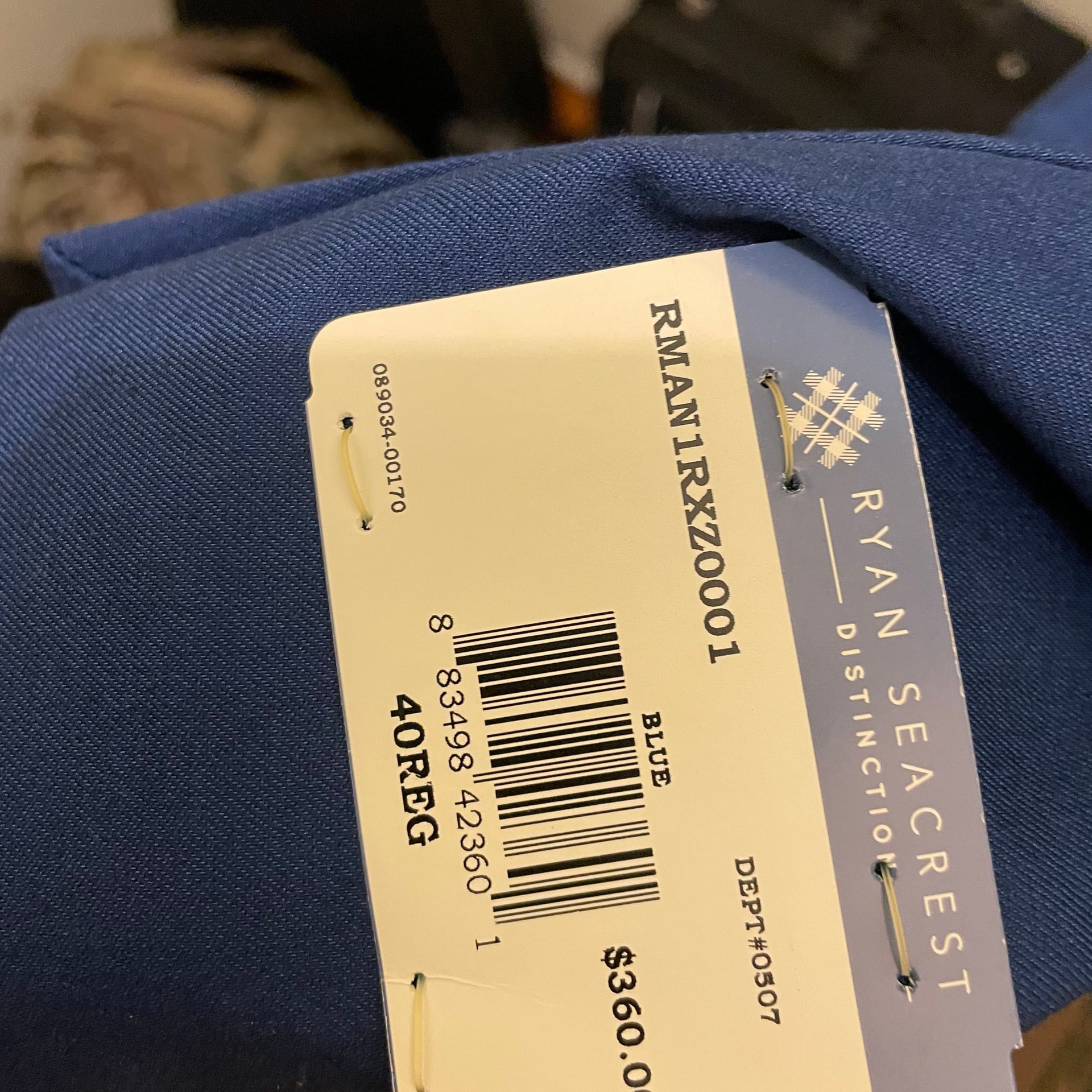 Ryan Seacrest Slim-Fit Stretch Cobalt Blue Tuxedo Set Size 44S Pants 36Wx30L 2