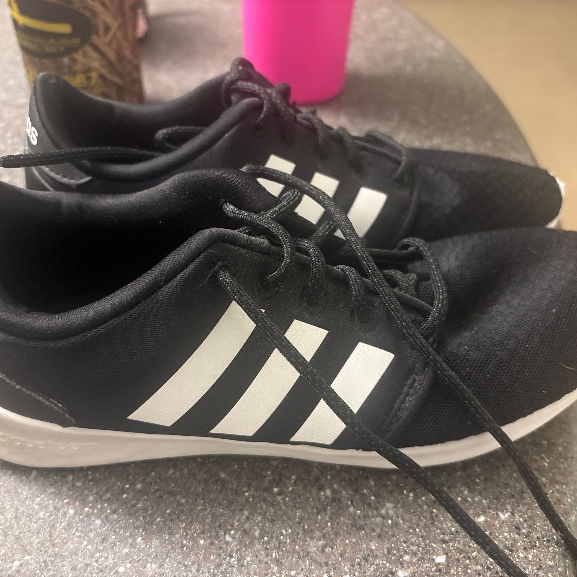 adidas Women's Cloudfoam QT Racer Core Black White Running Shoes 1