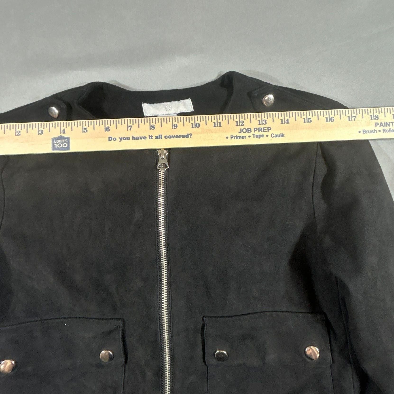 H&M Faux Suede Bomber Jacket Soft Lined Versatile Staple Piece Streetwear 11